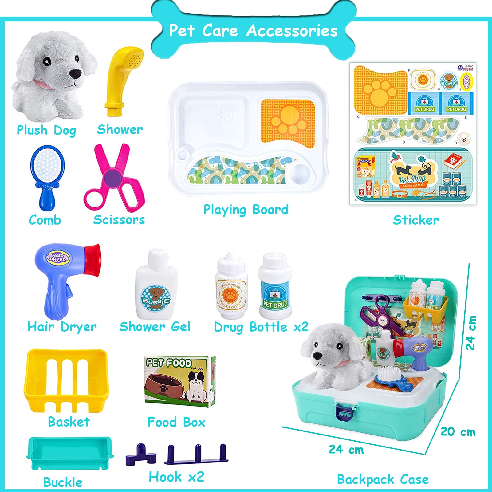 Foto 4 pulgar | Venta Internacional - Set Toy Vet Set Teuvo Pet Care Play Set Doctor Kit Para Niños