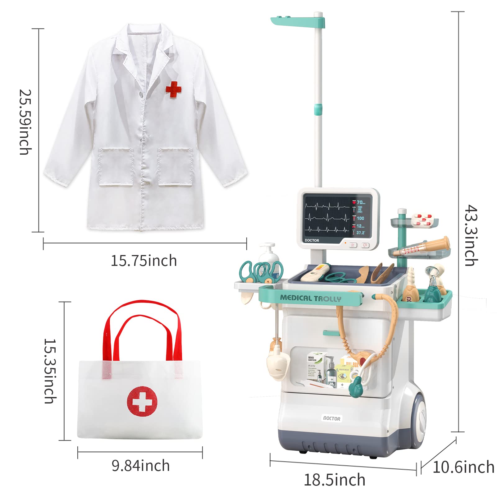 Foto 8 pulgar | Venta Internacional - Kit Médico Jovow Para Niños Con Ropa De 3 A 8 Años