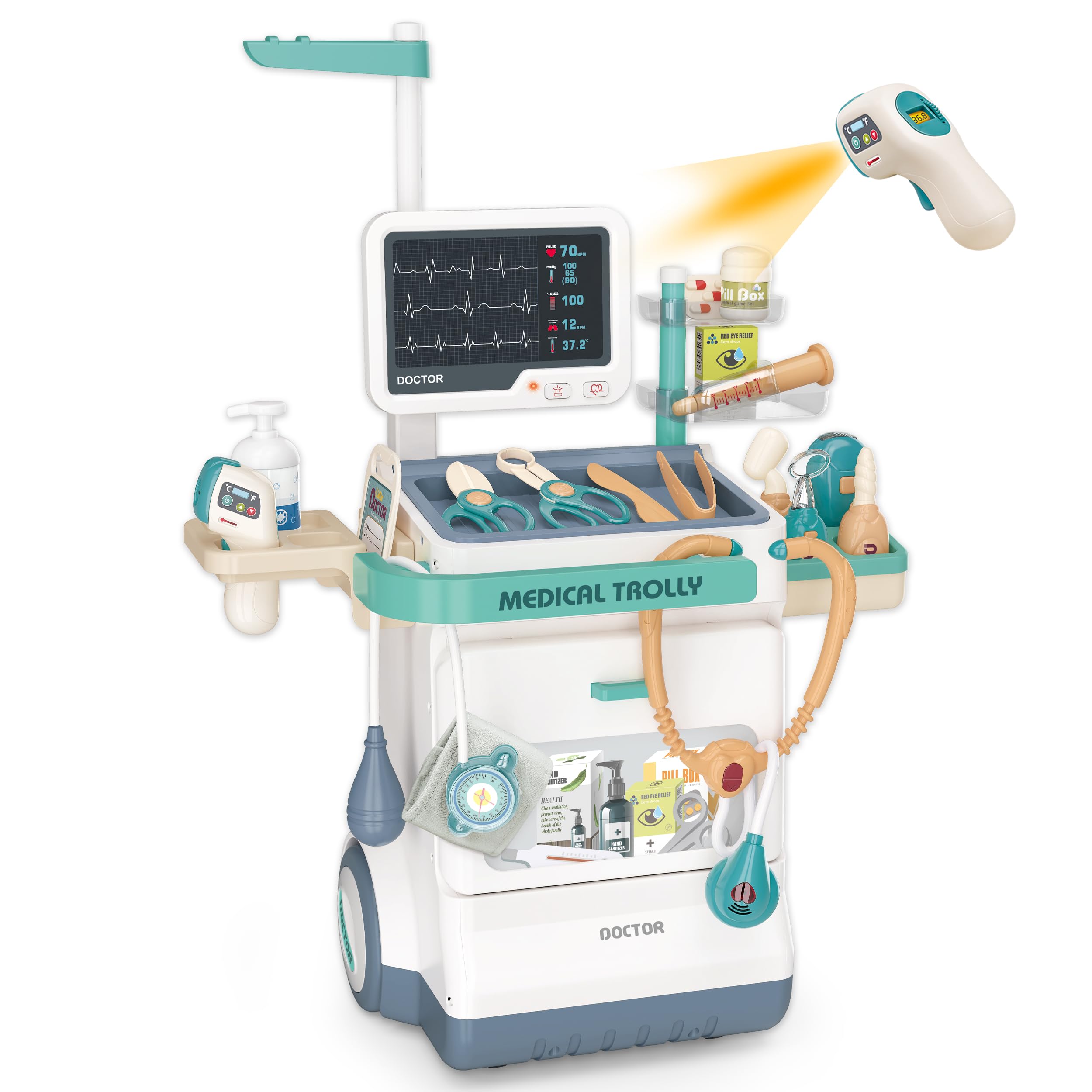 Venta Internacional - Doctor Kit Pofjoeq Deluxe, Estación Médica Simulada De 26 Piezas