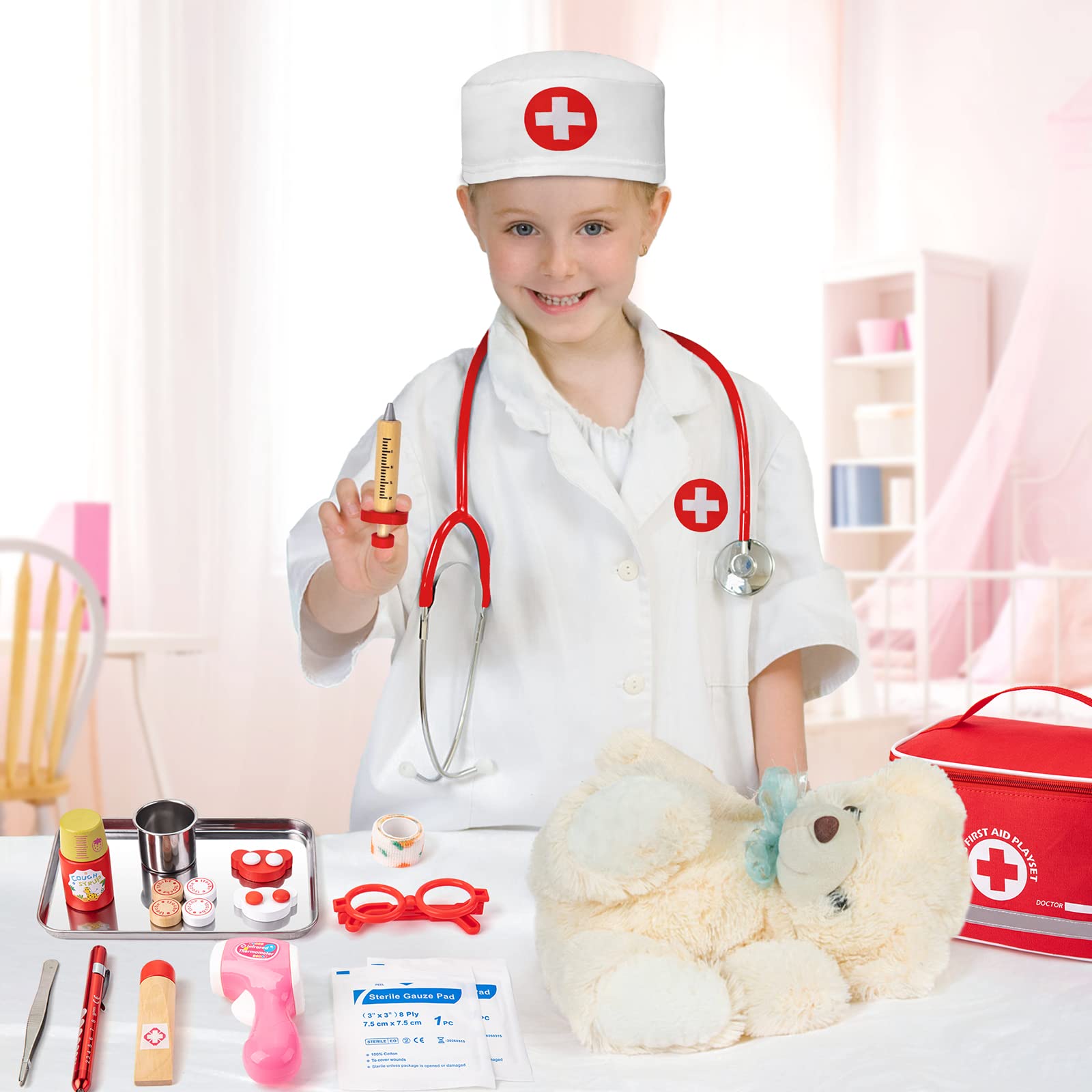 Foto 3 pulgar | Venta Internacional - Kit Médico Efo Shm Para Niños De 3 A 5 Años Con Estetoscopio, 34 Unidades