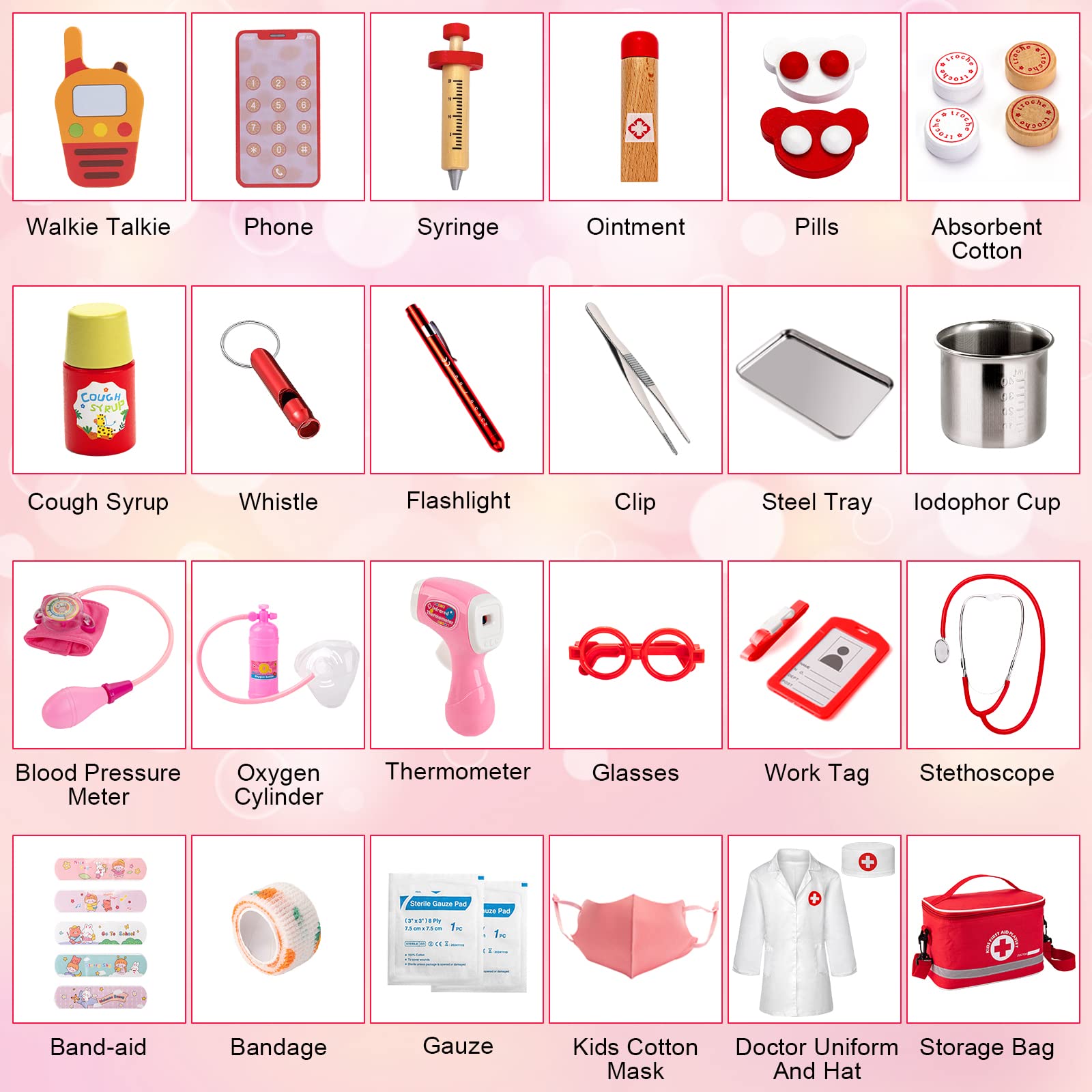 Foto 4 pulgar | Venta Internacional - Kit Médico Efo Shm Para Niños De 3 A 5 Años Con Estetoscopio, 34 Unidades