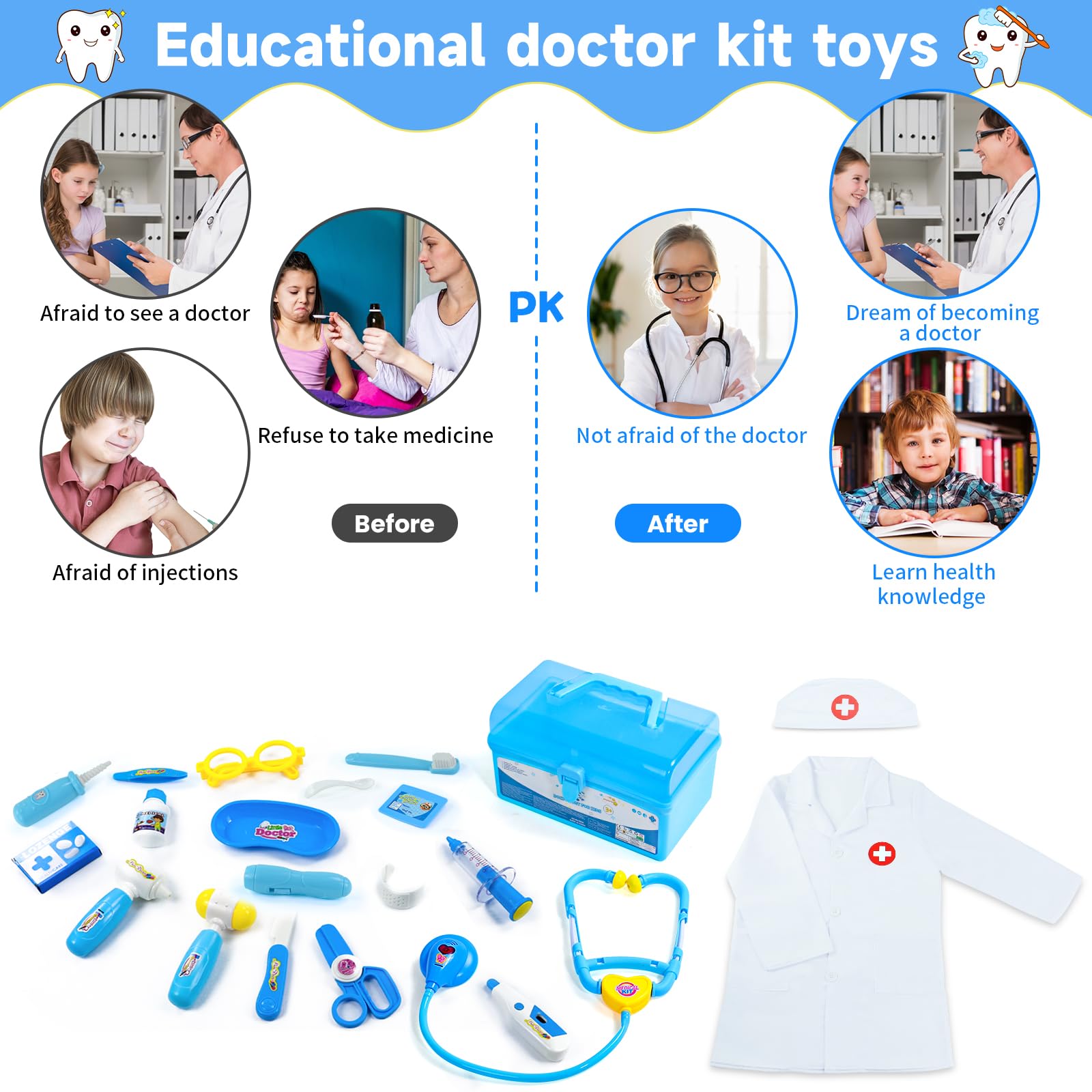 Foto 4 pulgar | Venta Internacional - Kit Médico Fajiabao Para Niños Pequeños De 3 A 5 Años Con Abrigo Y Funda