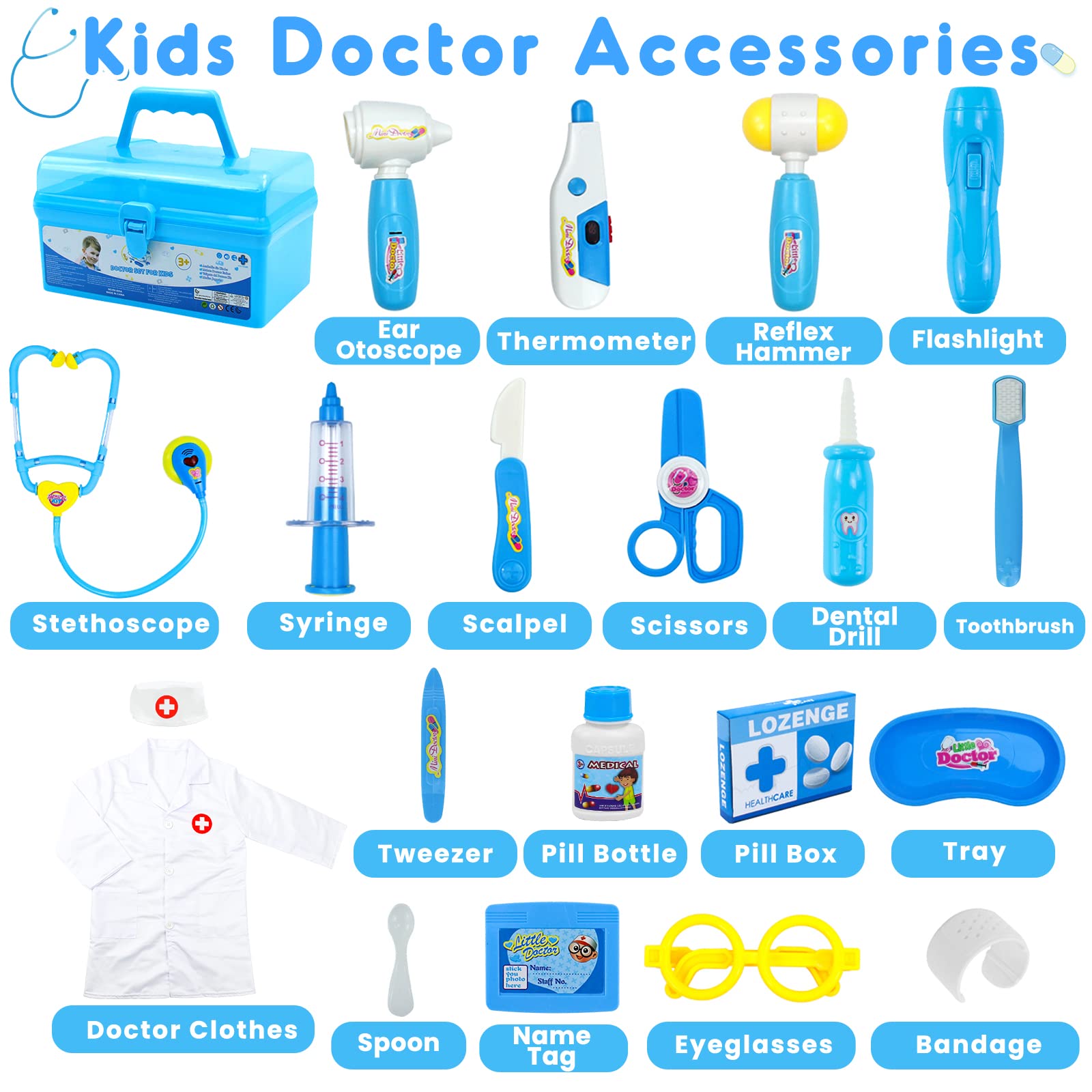 Foto 6 pulgar | Venta Internacional - Kit Médico Fajiabao Para Niños Pequeños De 3 A 5 Años Con Abrigo Y Funda