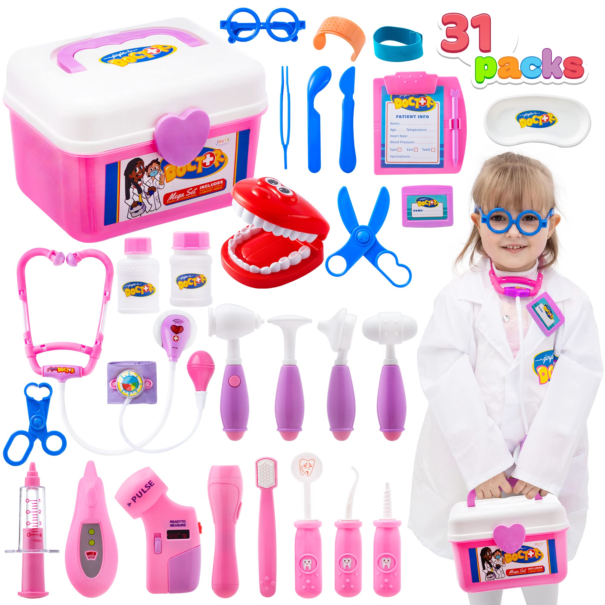 Kit Médico Joyin 31 Piezas Para Niños Con Estetoscopio Electrónico 3+ - Venta Internacional.