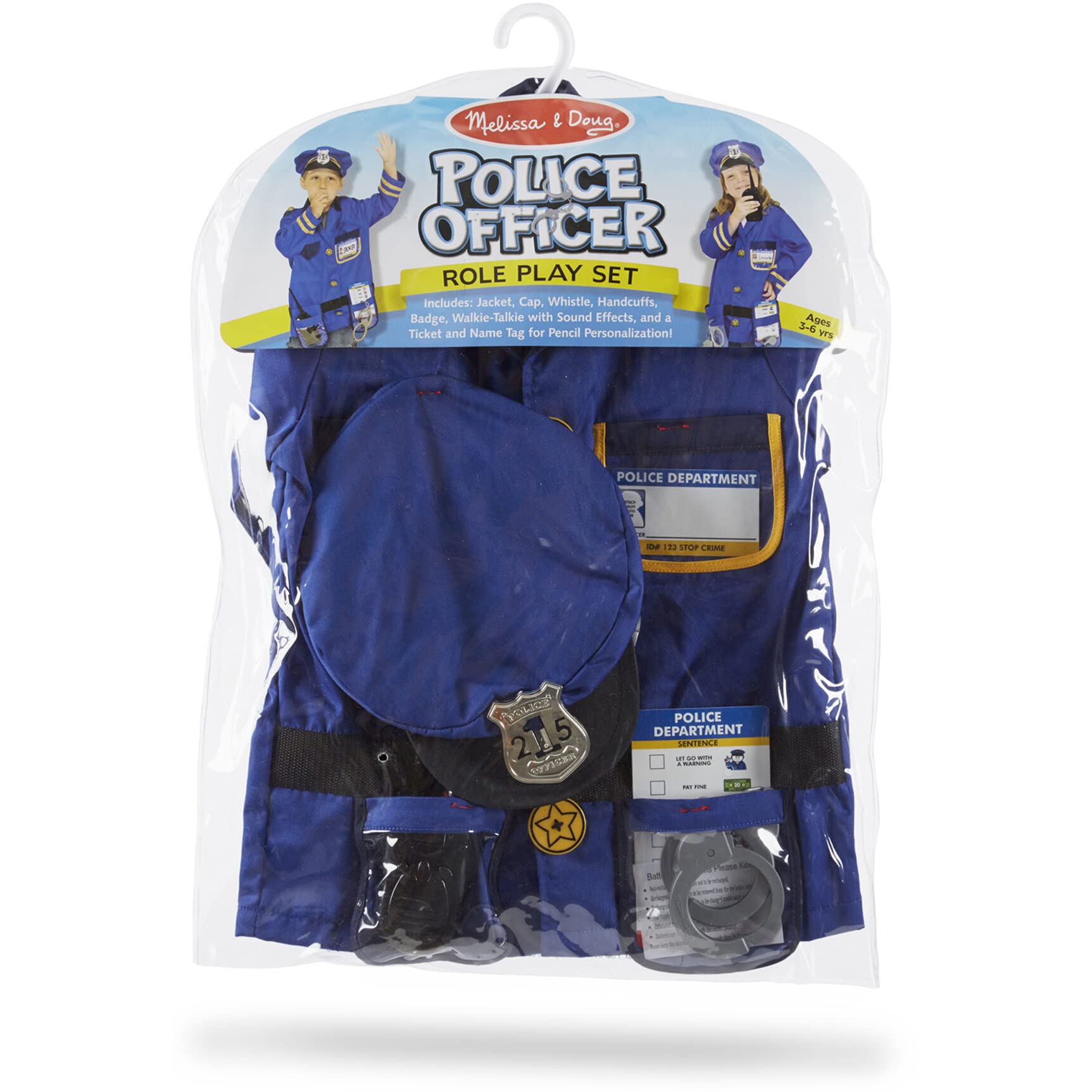 Foto 3 | Set De Juego De Rol Melissa & Doug Police Officer Con Mini-p - Venta Internacional.