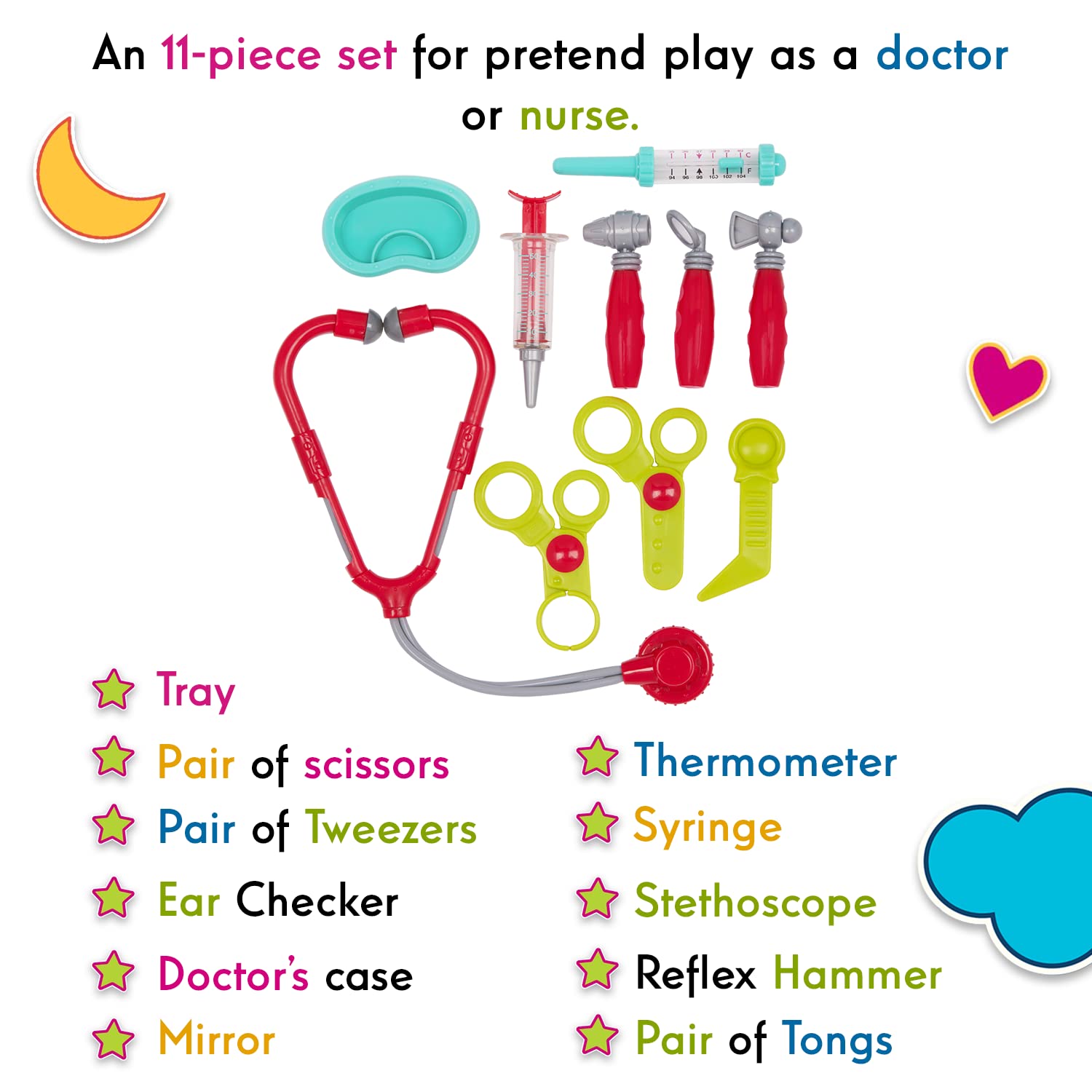 Foto 4 pulgar | Set Doctor Battat Pretend Play De 10 Piezas Con Funda De Transporte Para Más De 3 - Venta Internacional.