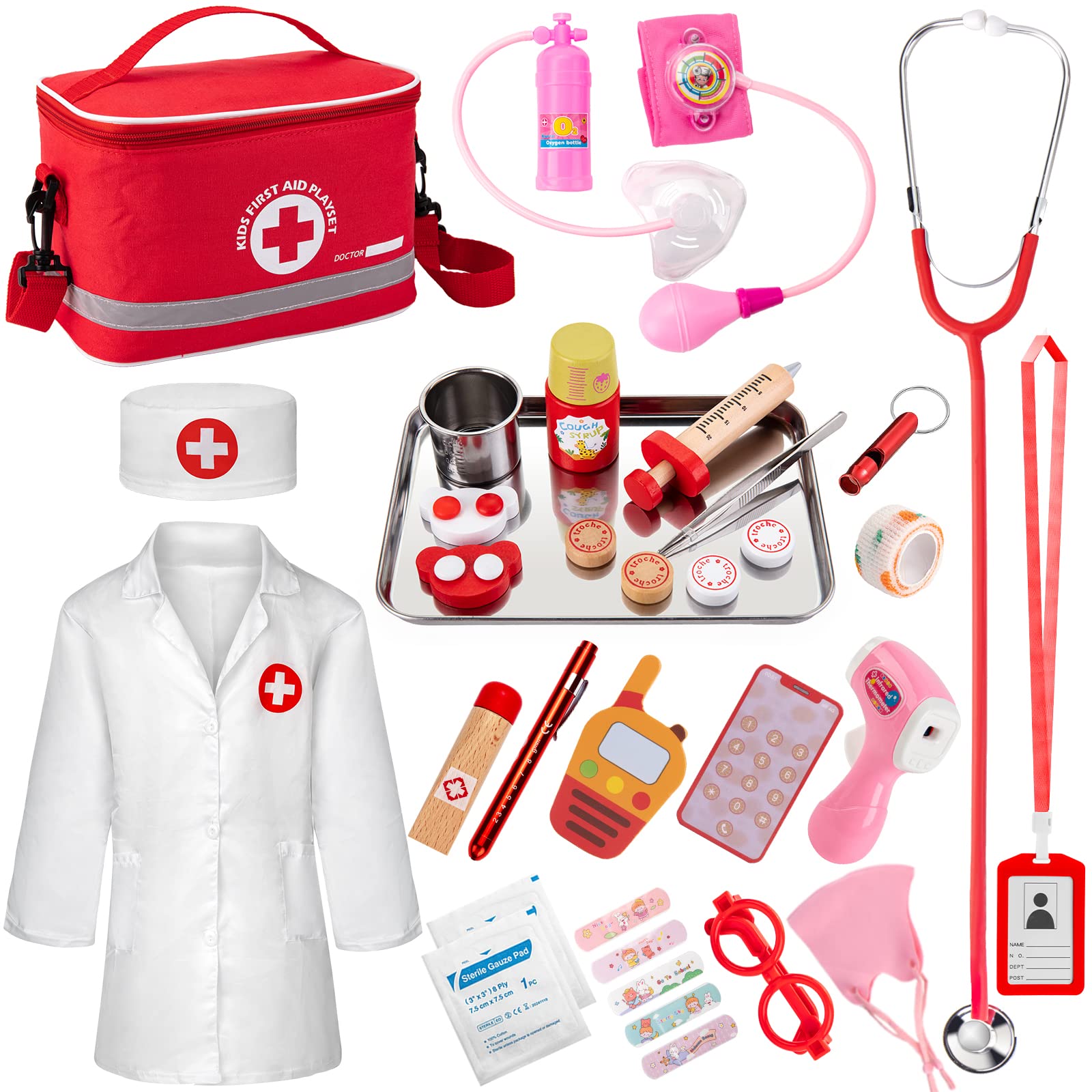 Kit Médico Efo Shm Para Niños De 3 A 5 Años Con Estetoscopio, 34 Unidades - Venta Internacional.