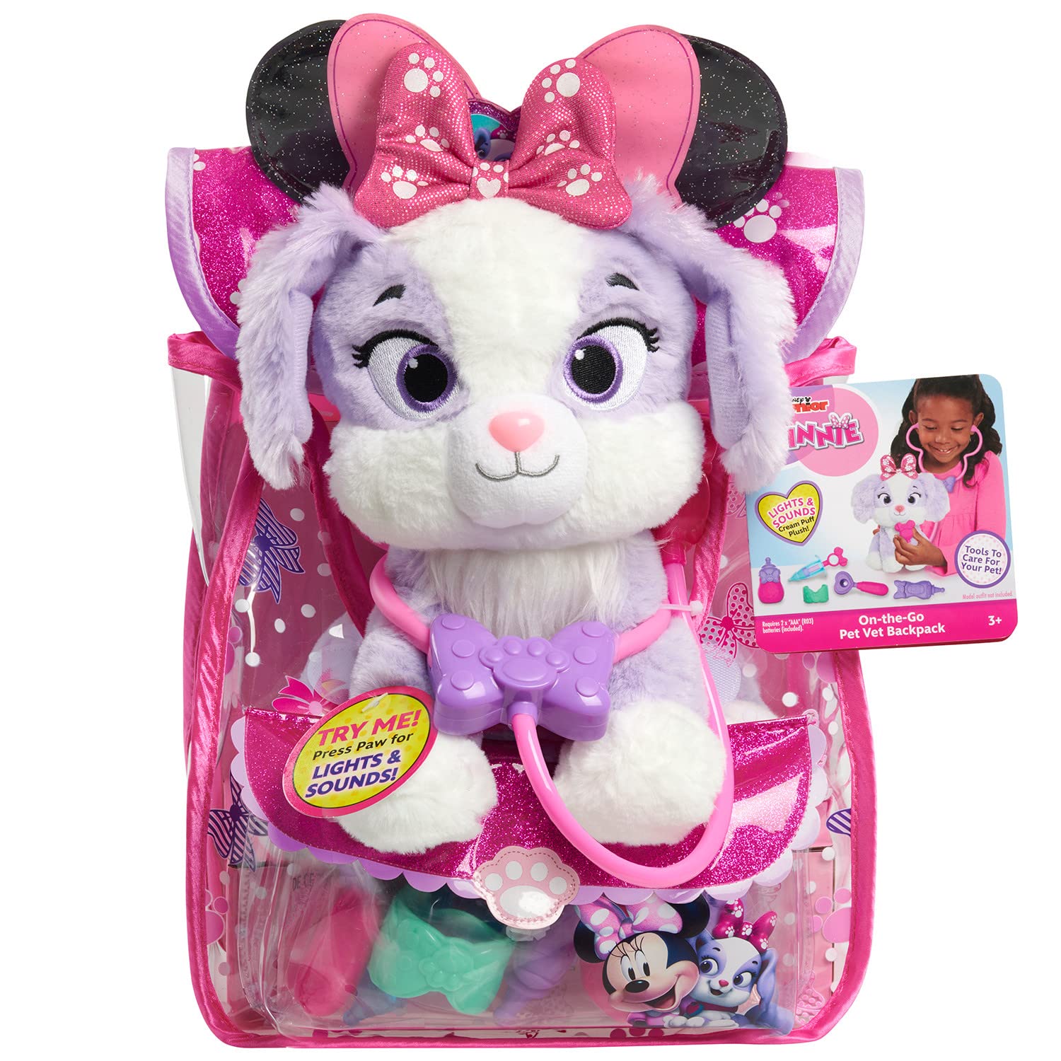 Set De Mochilas De Juguete Disney Junior Minnie Mouse Para Mascotas Veterinarias De 3 Años O Más - Venta Internacional.