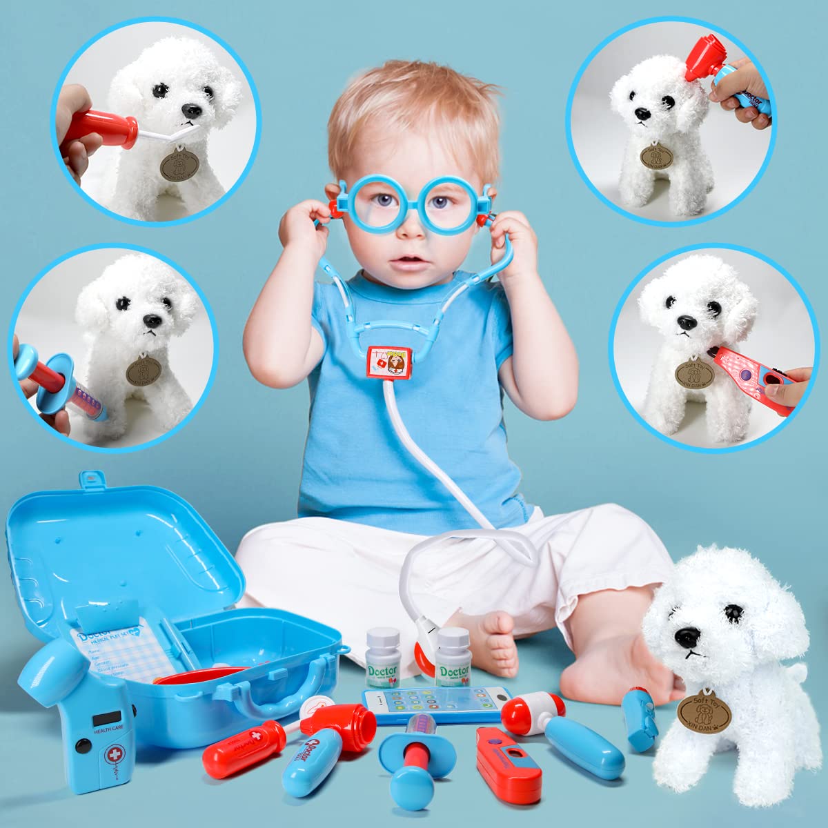 Foto 7 | Doctor Kit Meland Para Niños Pequeños De 3 A 5 Años Con Set De Juego Veterinario - Venta Internacional.