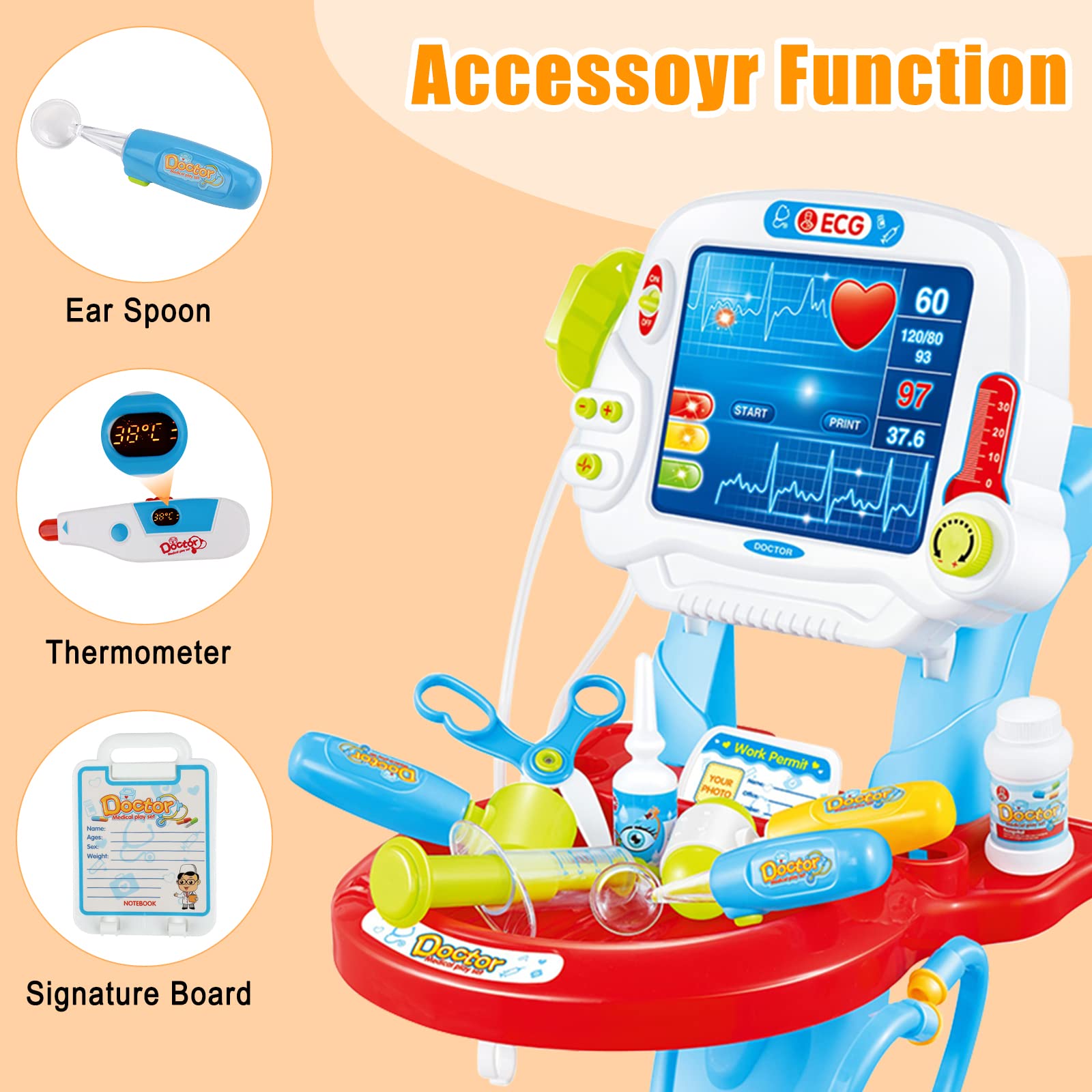 Foto 5 | Kits Médicos Para Niños Deao Toys Pretend Play Con 17 Accesorios - Venta Internacional.