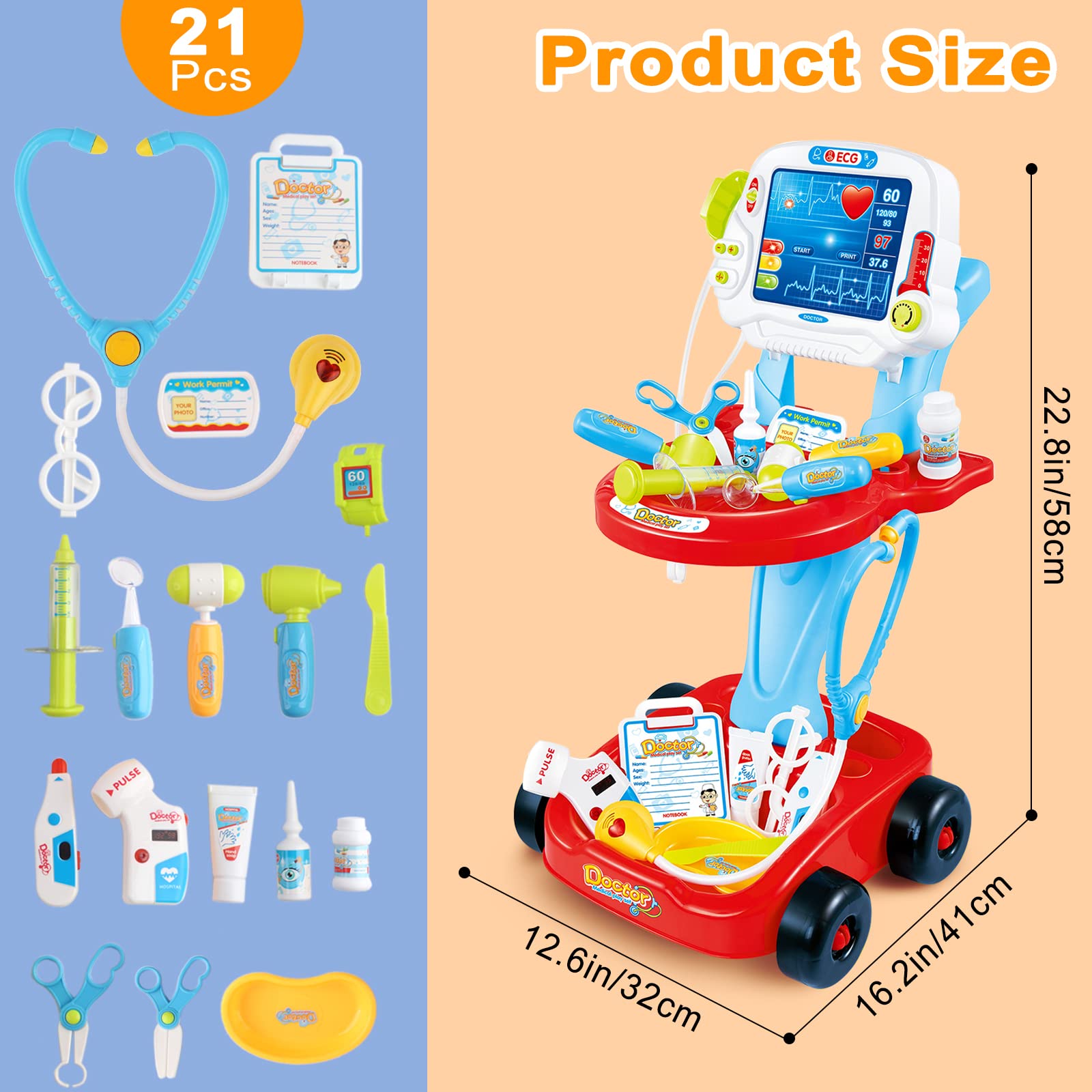 Foto 7 pulgar | Kits Médicos Para Niños Deao Toys Pretend Play Con 17 Accesorios - Venta Internacional.