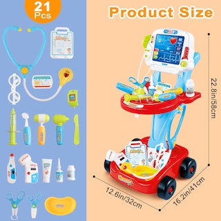 Foto 6 | Kits Médicos Para Niños Deao Toys Pretend Play Con 17 Accesorios - Venta Internacional.
