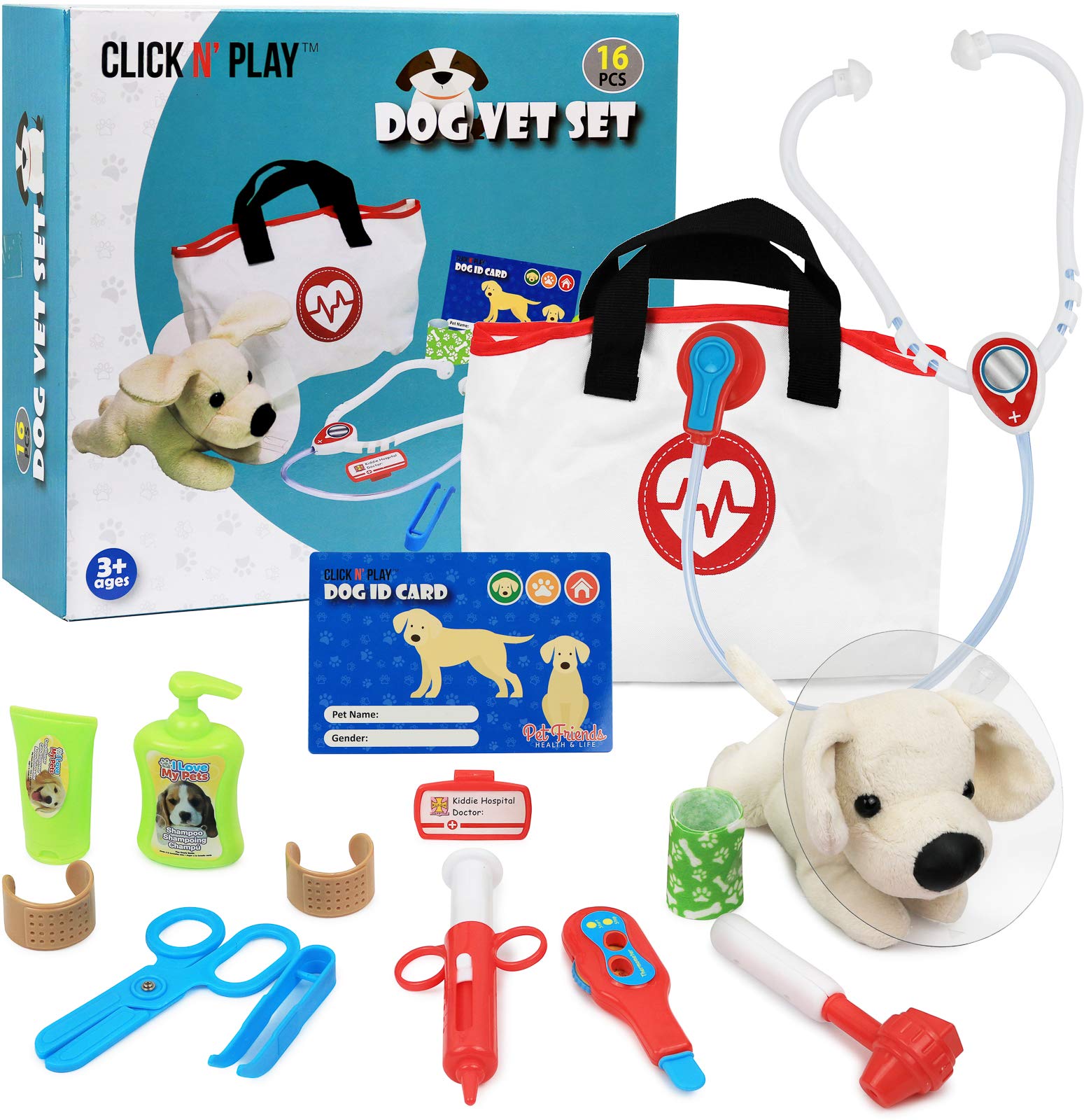 Veterinary Playset Click N' Play Vet Con Juguete De Peluche Para Perros Para Niños - Venta Internacional.