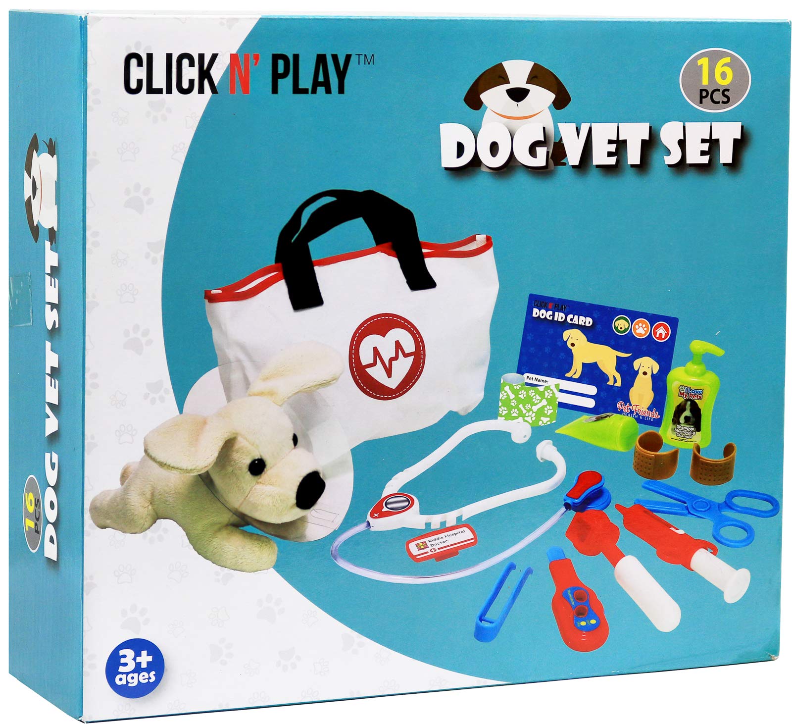 Foto 5 pulgar | Veterinary Playset Click N' Play Vet Con Juguete De Peluche Para Perros Para Niños - Venta Internacional.