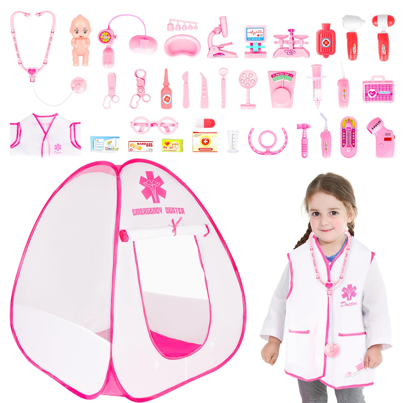 Foto 7 | Kit Médico Y Juguete De Dentista Play Tent Deao Para Niños, 35 Unidades - Venta Internacional.