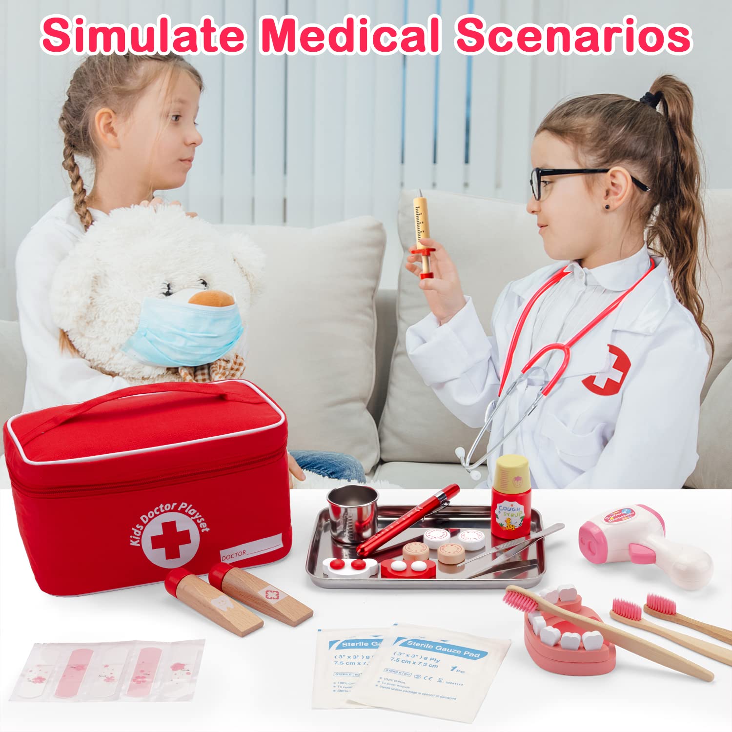 Foto 6 pulgar | Kit Médico Kodatek Para Niños Con Disfraz De Médico Y 34 Accesorios - Venta Internacional.