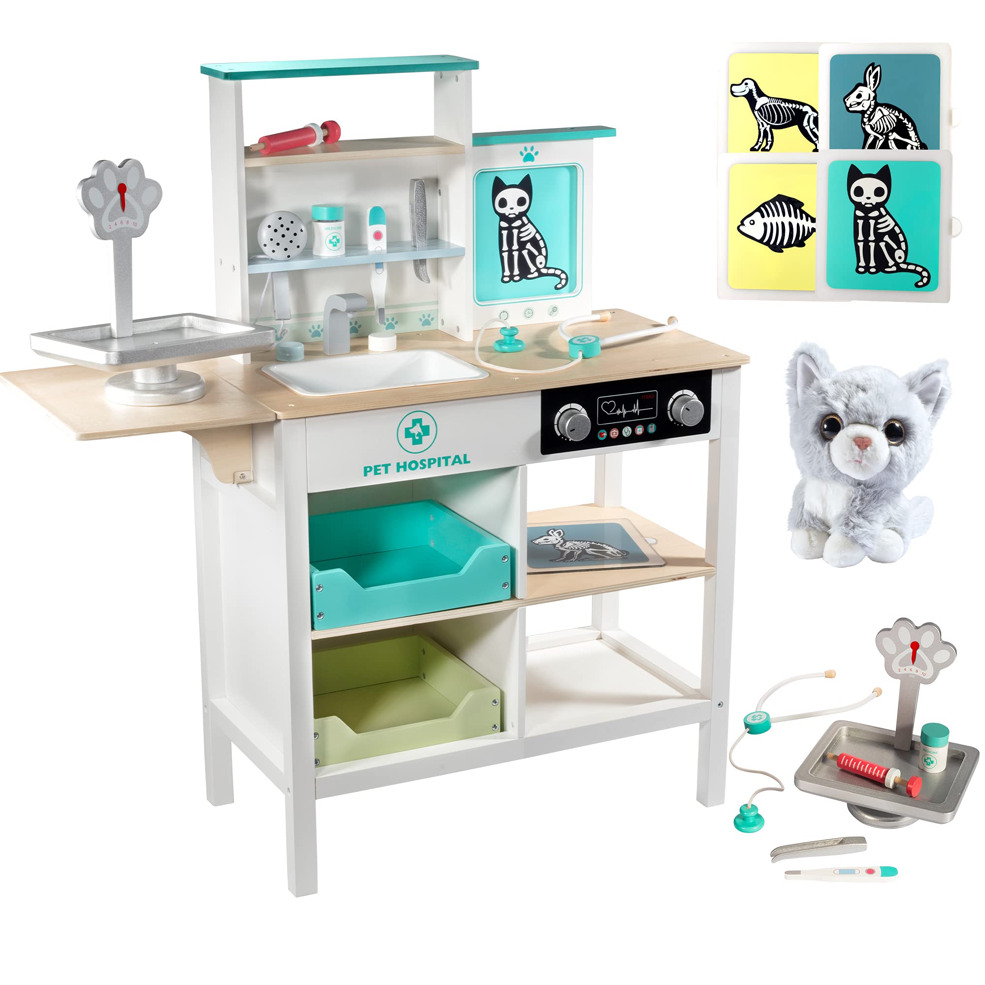 Set De Juego Pretend Pet Hospital Vet Center Con Gato De Juguete Y Acceso. - Venta Internacional.