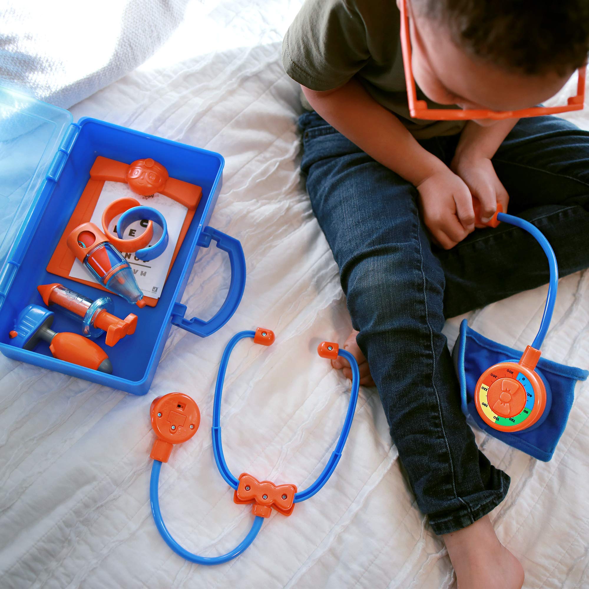 Foto 7 pulgar | Doctor Playset Blippi Con Estetoscopio, Gafas, Bolsa Y Más - Venta Internacional.