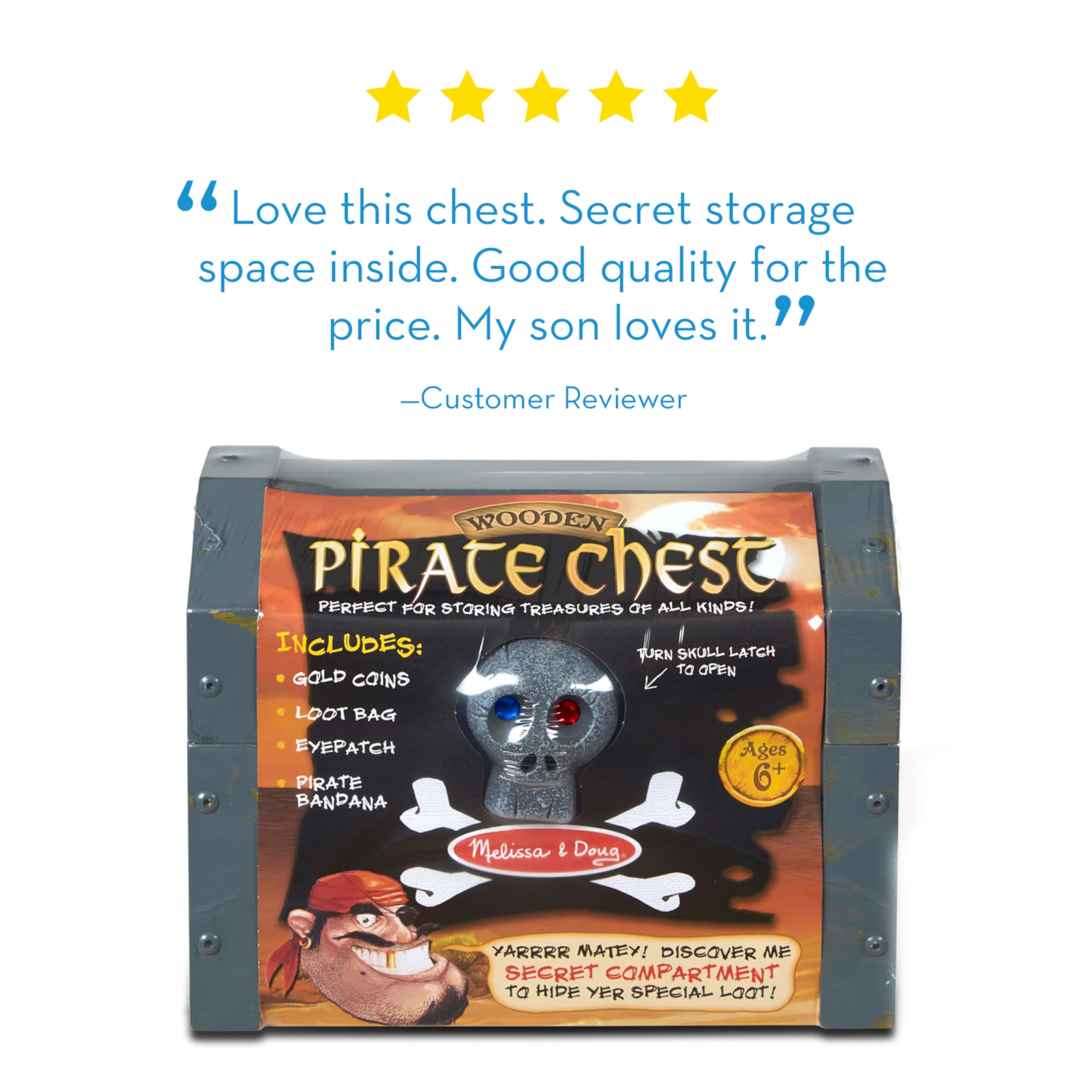 Foto 5 | Set De Juego De Simulación Pirate Chest Melissa & Doug Wooden - Venta Internacional.