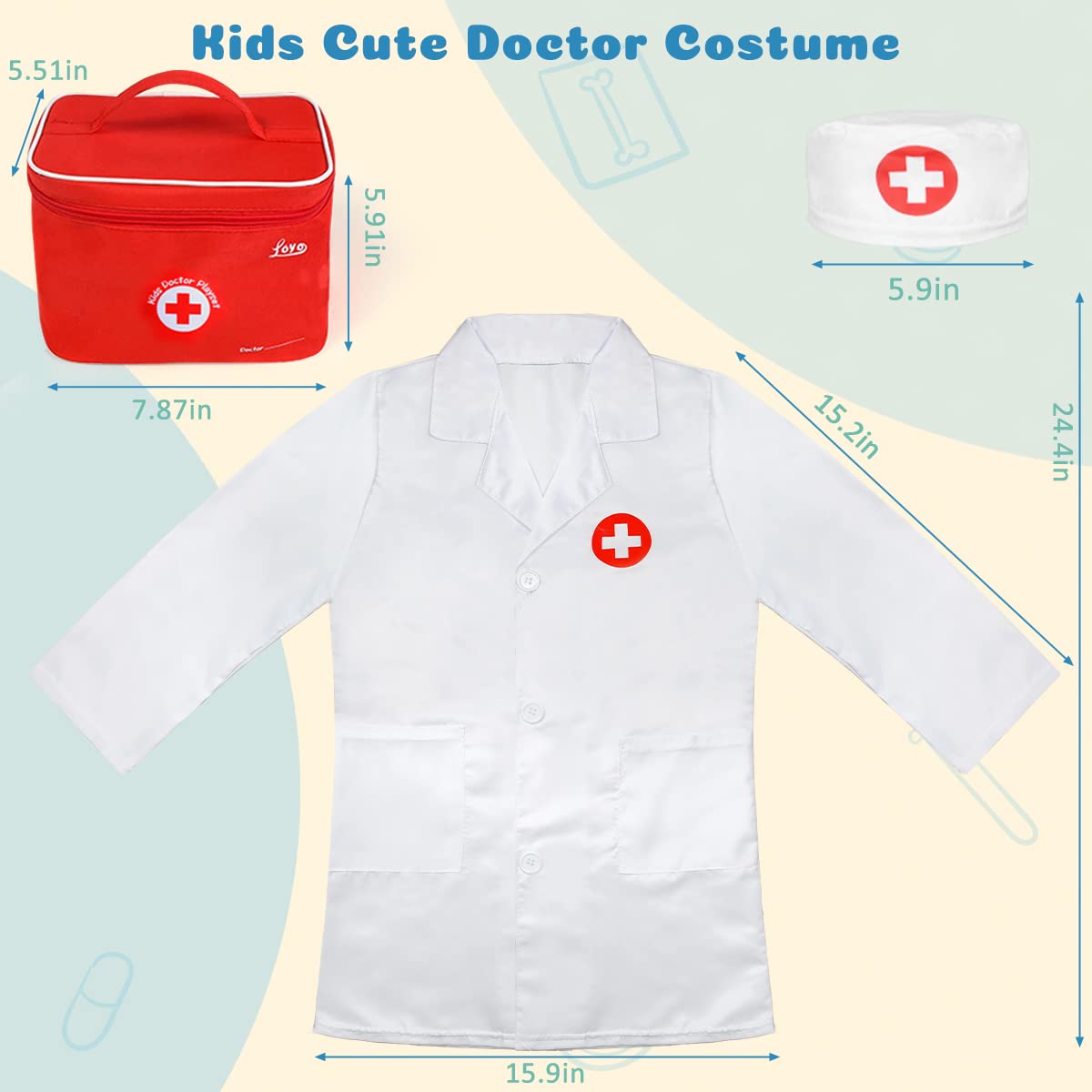 Foto 6 pulgar | Kit Médico De Juguete Loyo Para Niños Con 35 Piezas, Azul Y Verde - Venta Internacional.