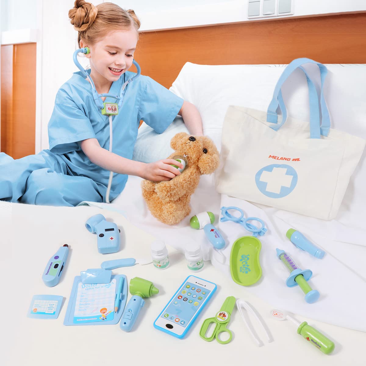 Foto 7 pulgar | Juguete Doctor Kit Meland Para Niños Con Juguete Para Perros Y Bolsa De Transporte - Venta Internacional.