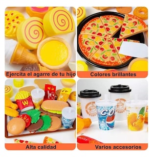 Foto 2 | Juego De Elementos De Cocina, Juguetes De Comida Para Niños Colores