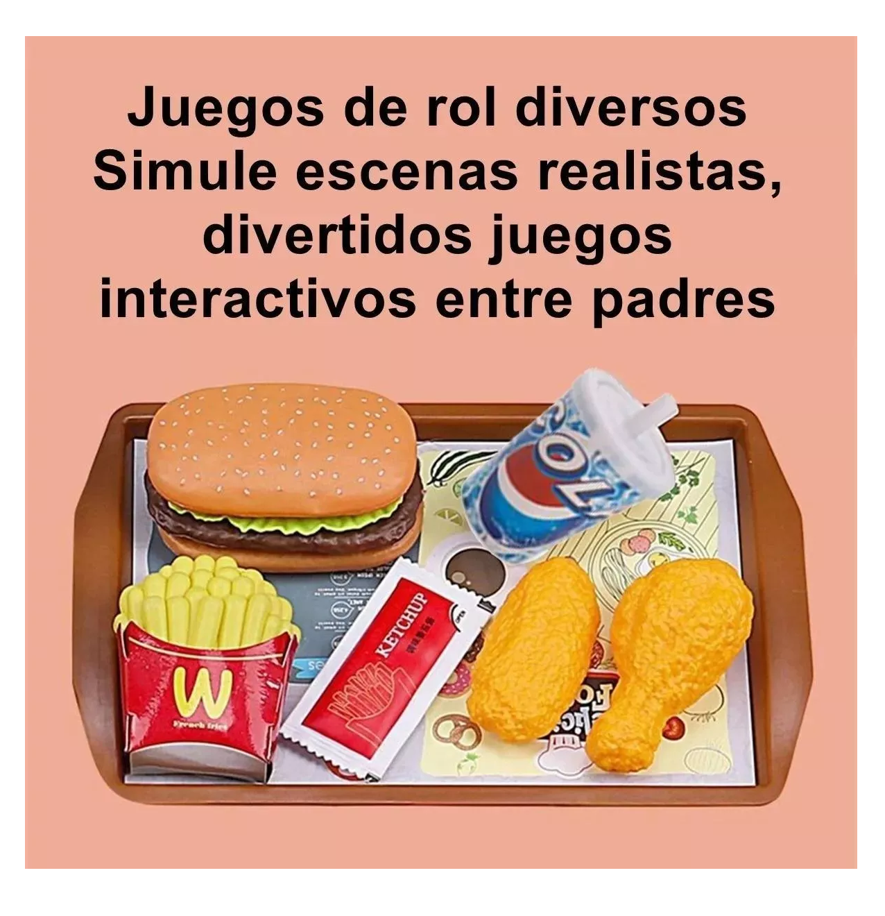 Foto 4 pulgar | Juego De Elementos De Cocina, Juguetes De Comida Para Niños Colores