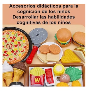 Foto 5 | Juego De Elementos De Cocina, Juguetes De Comida Para Niños Colores