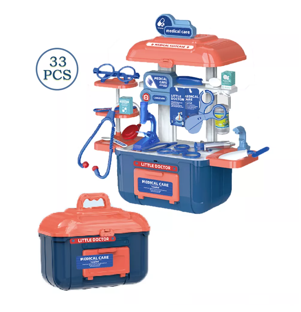 Foto 4 | Juguetes De Doctor Medicina Rol Para Niños Con Caja 33 Pcs, Blanco/azul