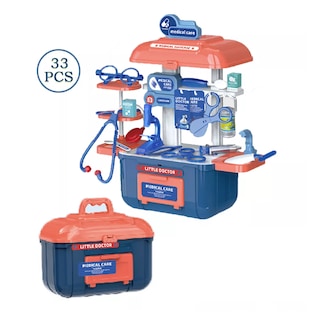 Foto 4 | Juguetes De Doctor Medicina Rol Para Niños Con Caja 33 Pcs, Blanco/azul