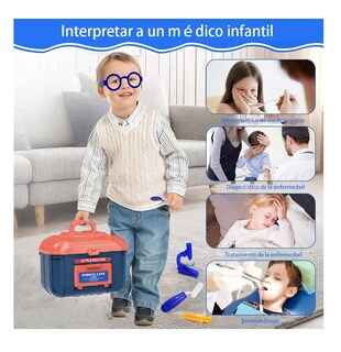 Foto 5 | Juguetes De Doctor Medicina Rol Para Niños Con Caja 33 Pcs, Blanco/azul