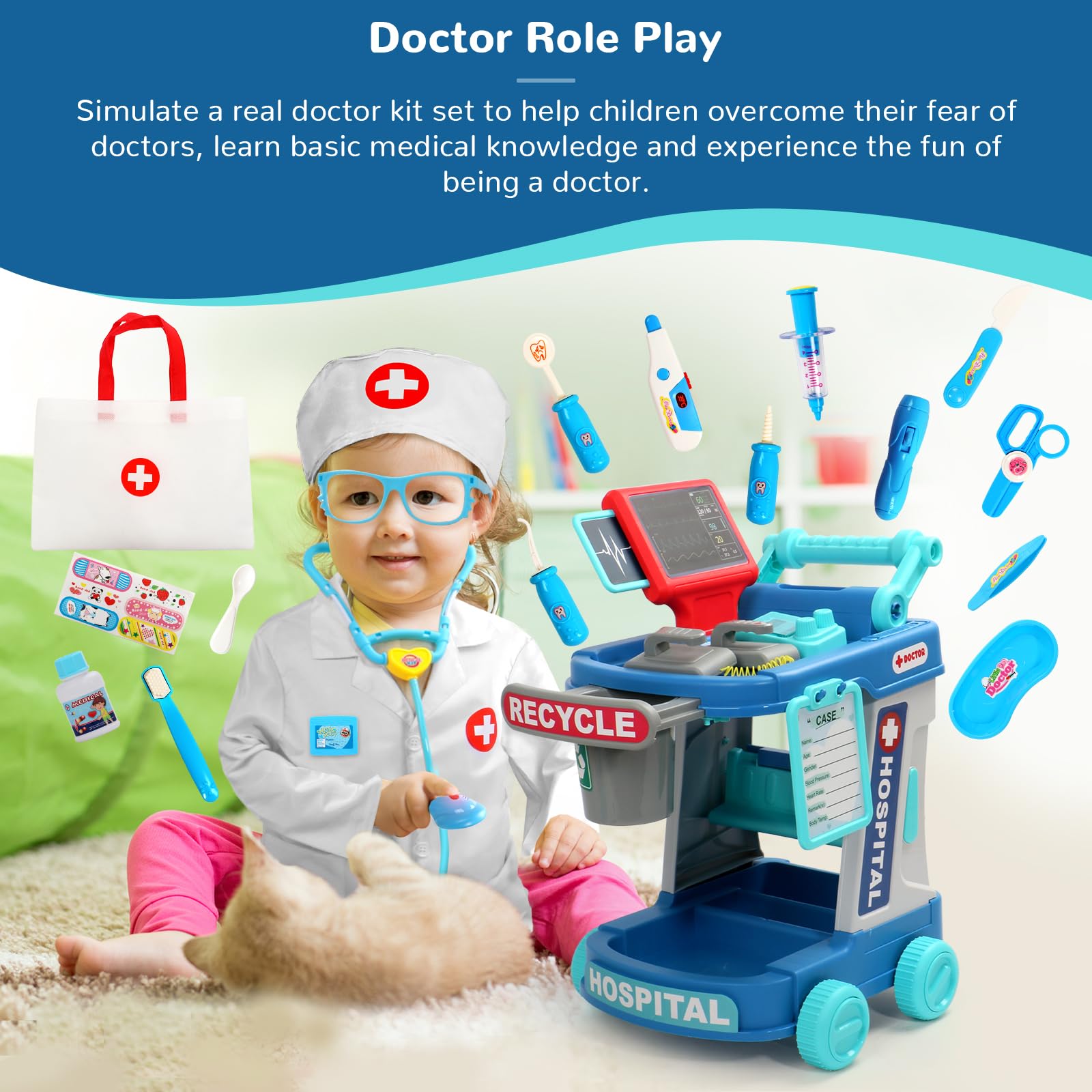 Foto 3 pulgar | Kit Médico Fajiabao Para Niños De 3 A 5 Años, Juego De Simulación Con 28 Piezas - Venta Internacional.