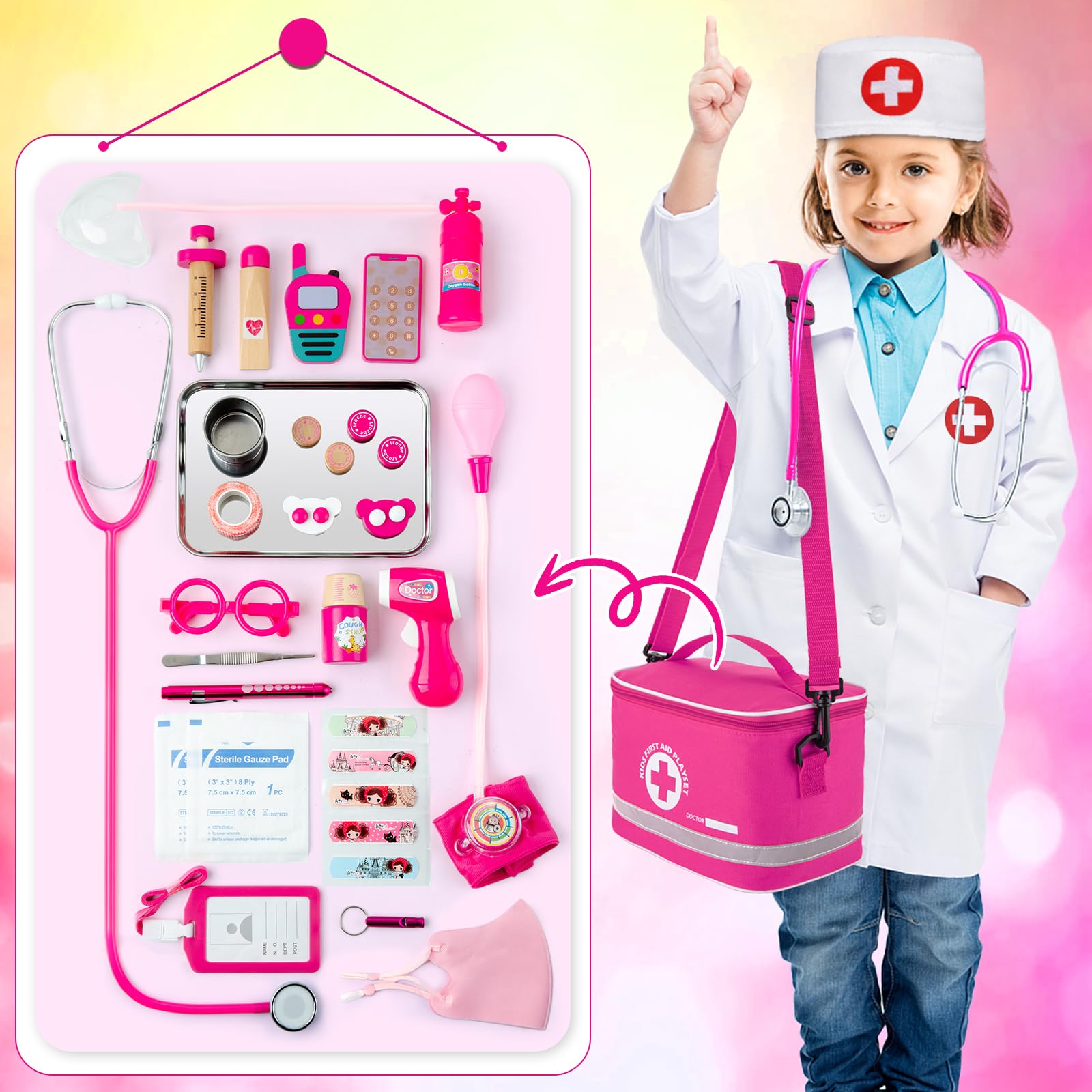 Foto 5 pulgar | Kit Médico Efo Shm Para Niños Y Niñas De 3 A 5 Años Con Estetoscopio - Venta Internacional.