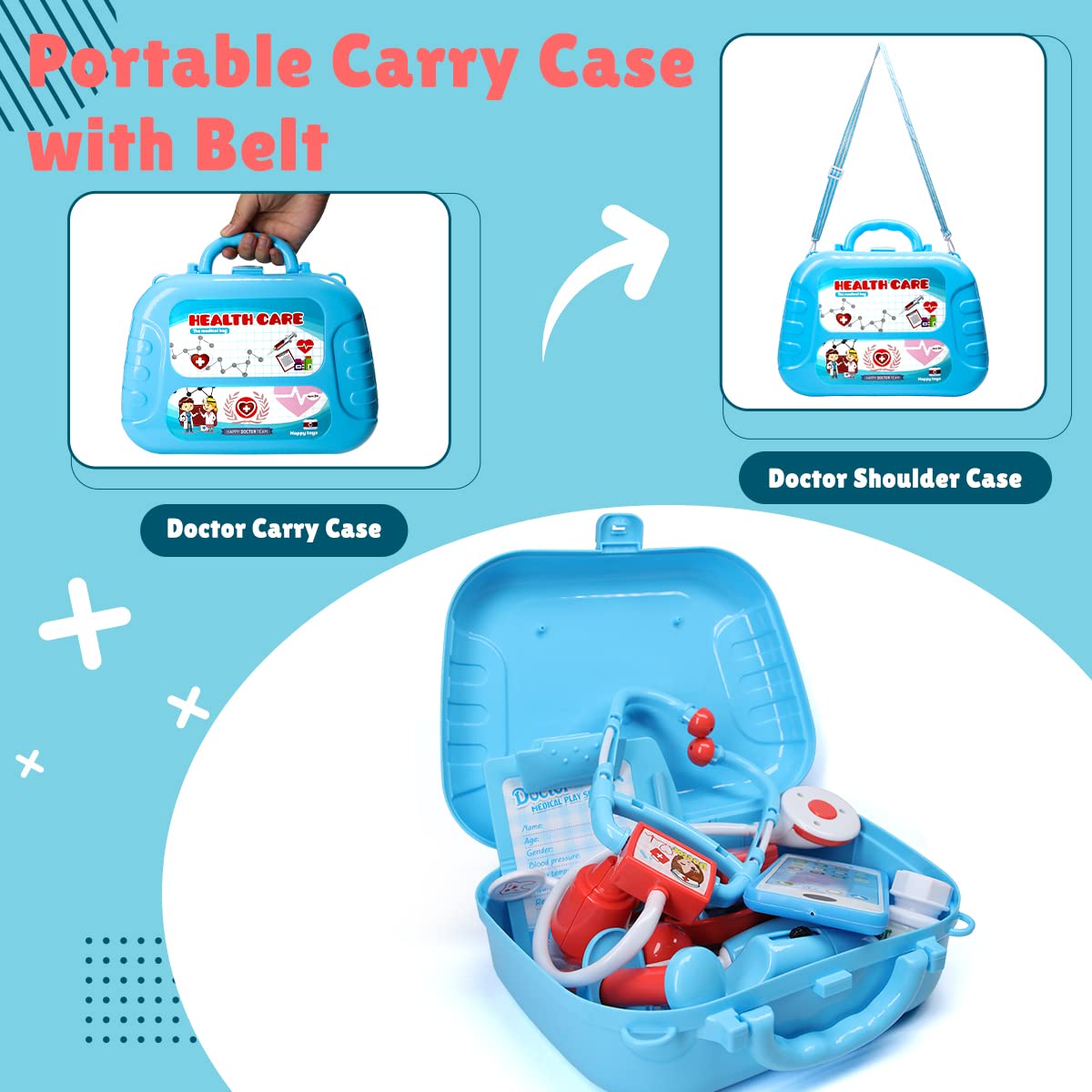 Foto 5 pulgar | Kit Meland Pretend Play De Toy Doctor Con Funda De Transporte Para Niños - Venta Internacional.