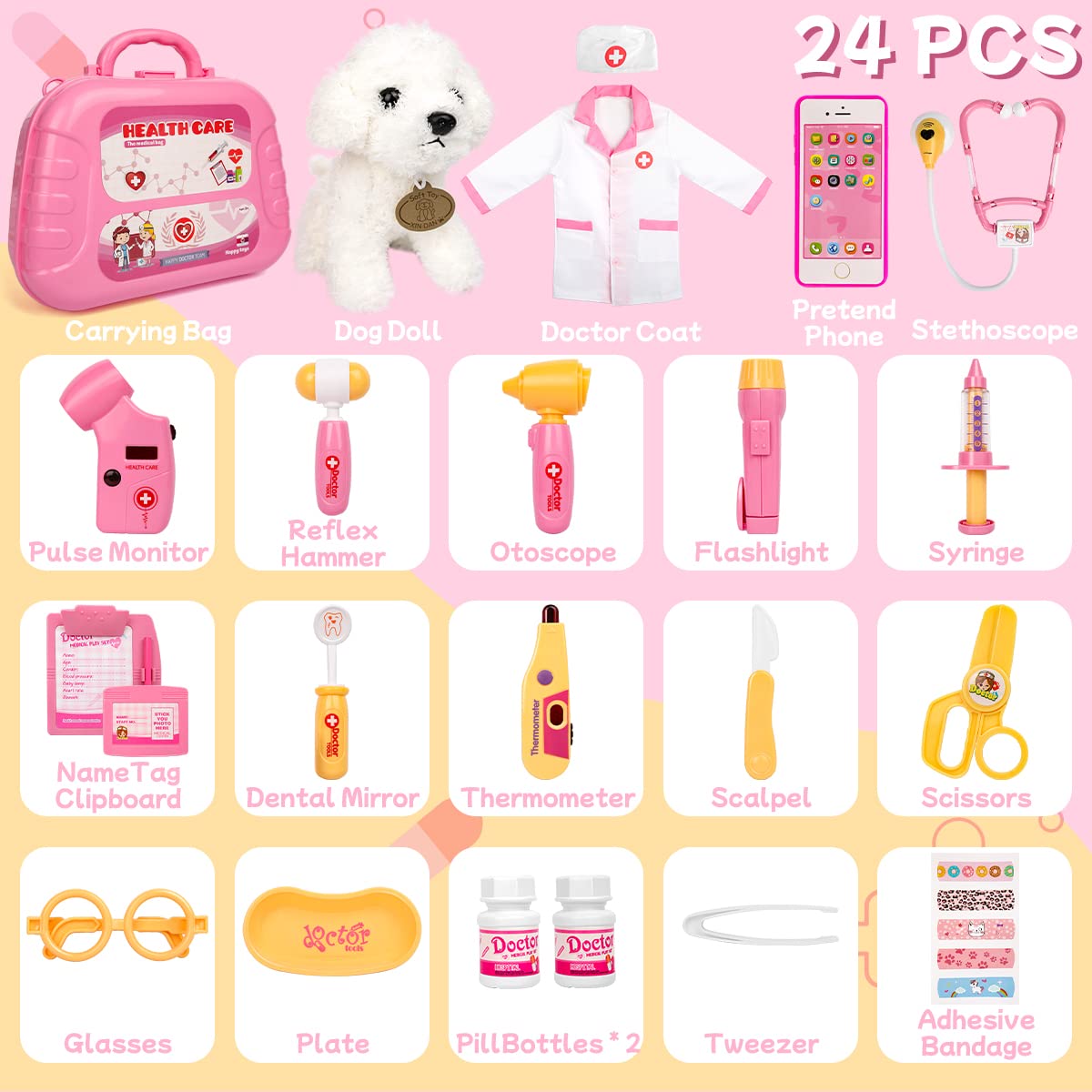 Foto 5 pulgar | Juguete Doctor Kit Meland Para Niñas Con Funda De Transporte Y Disfraz - Venta Internacional.