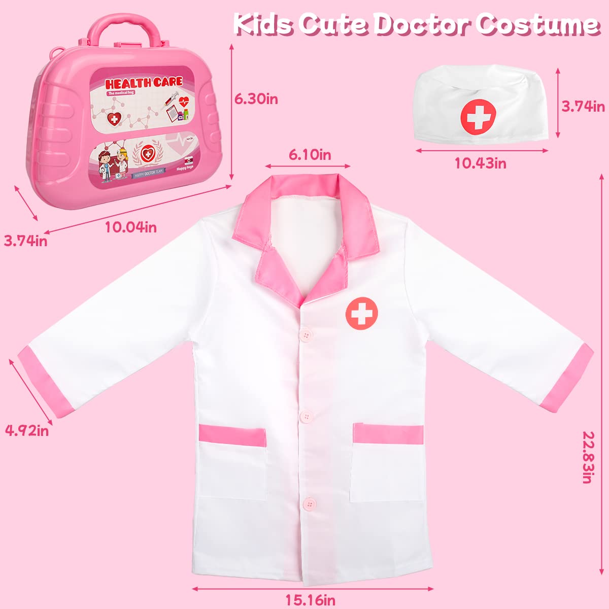 Foto 6 pulgar | Juguete Doctor Kit Meland Para Niñas Con Funda De Transporte Y Disfraz - Venta Internacional.