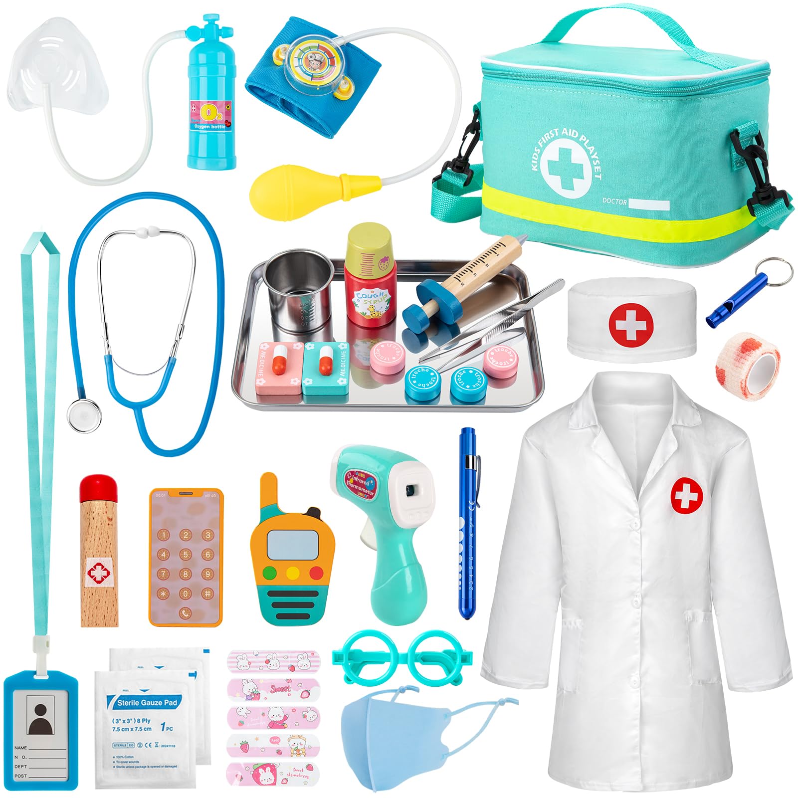Foto 2 pulgar | Kit Médico Sundaymot Para Niños Con Bolsa Médica, 34 Unidades - Venta Internacional.