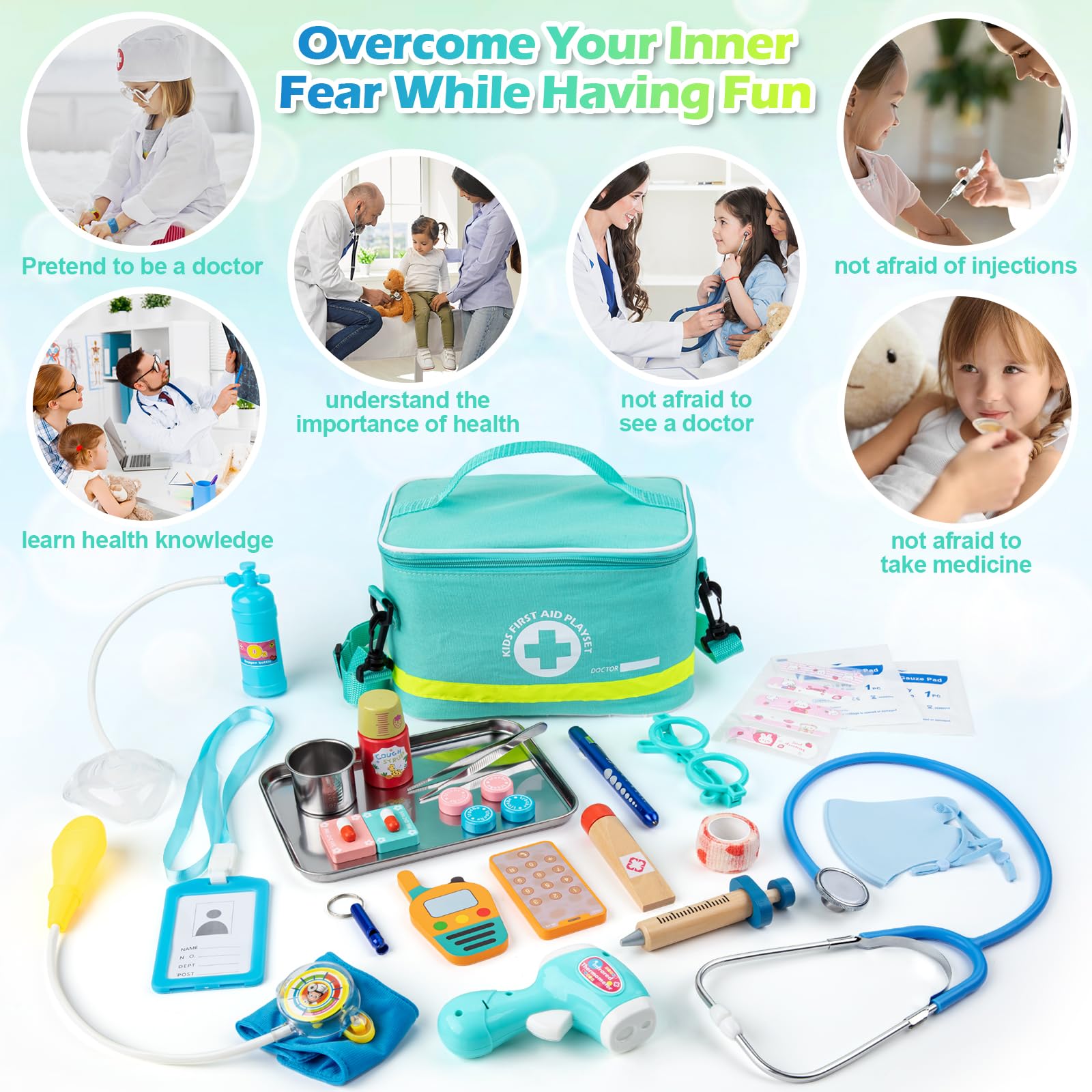 Foto 3 | Kit Médico Sundaymot Para Niños Con Bolsa Médica, 34 Unidades - Venta Internacional.