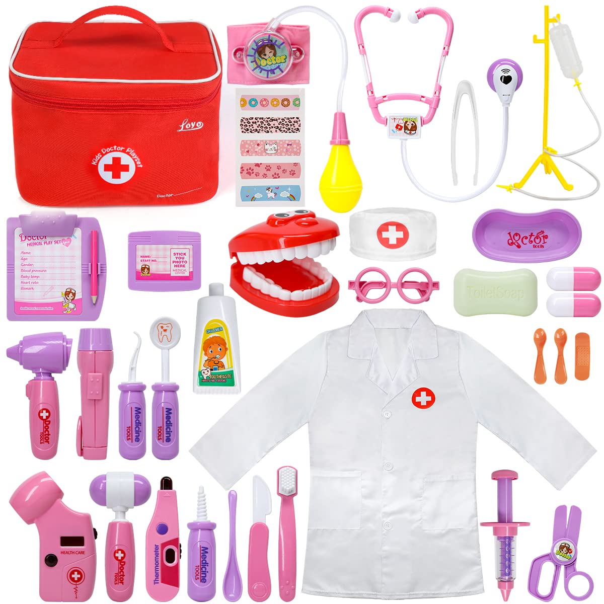 Kit Toy Doctor Loyo 35 Piezas Para Niños De 3 A 6 Años Con Funda De Regalo - Venta Internacional.