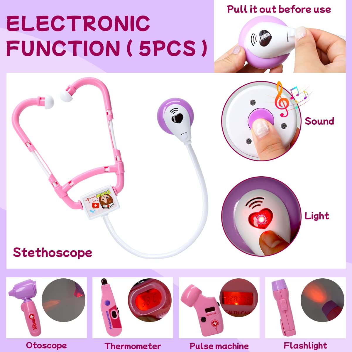 Foto 3 pulgar | Kit Toy Doctor Loyo 35 Piezas Para Niños De 3 A 6 Años Con Funda De Regalo - Venta Internacional.