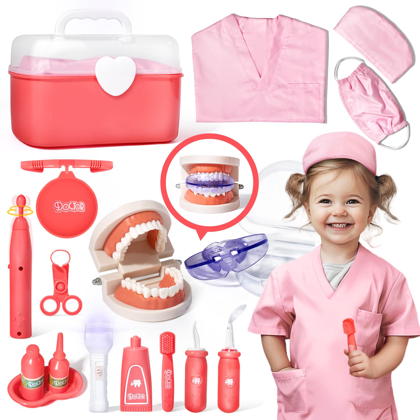 Foto 2 pulgar | Kit De Dentista Uloveme Para Niños Con Dientes Simulados Y Disfraz - Venta Internacional.