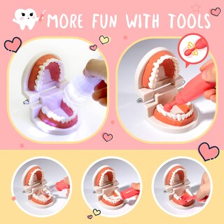 Foto 5 | Kit De Dentista Uloveme Para Niños Con Dientes Simulados Y Disfraz - Venta Internacional.