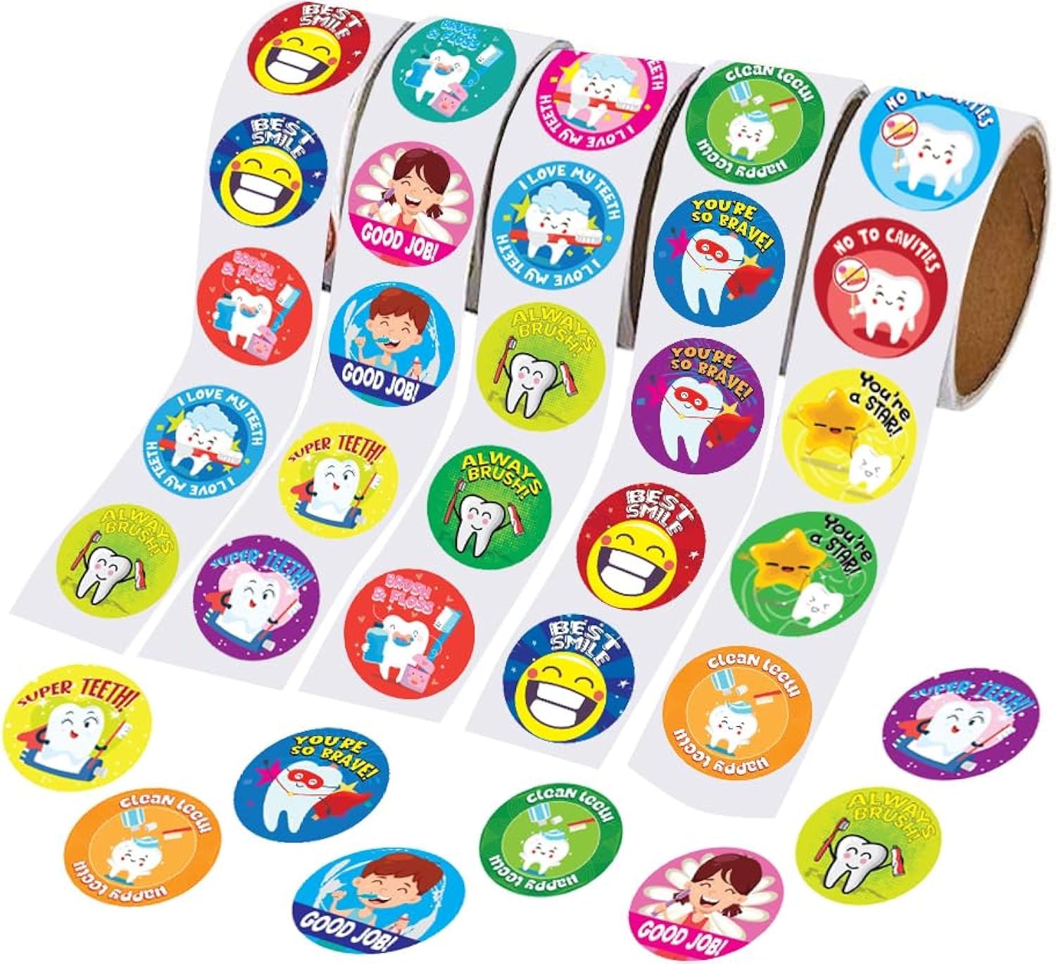 Foto 1 | Rollos De Pegatinas Dentales Artcreativity, Surtido De 500 Pegatinas - Venta Internacional.