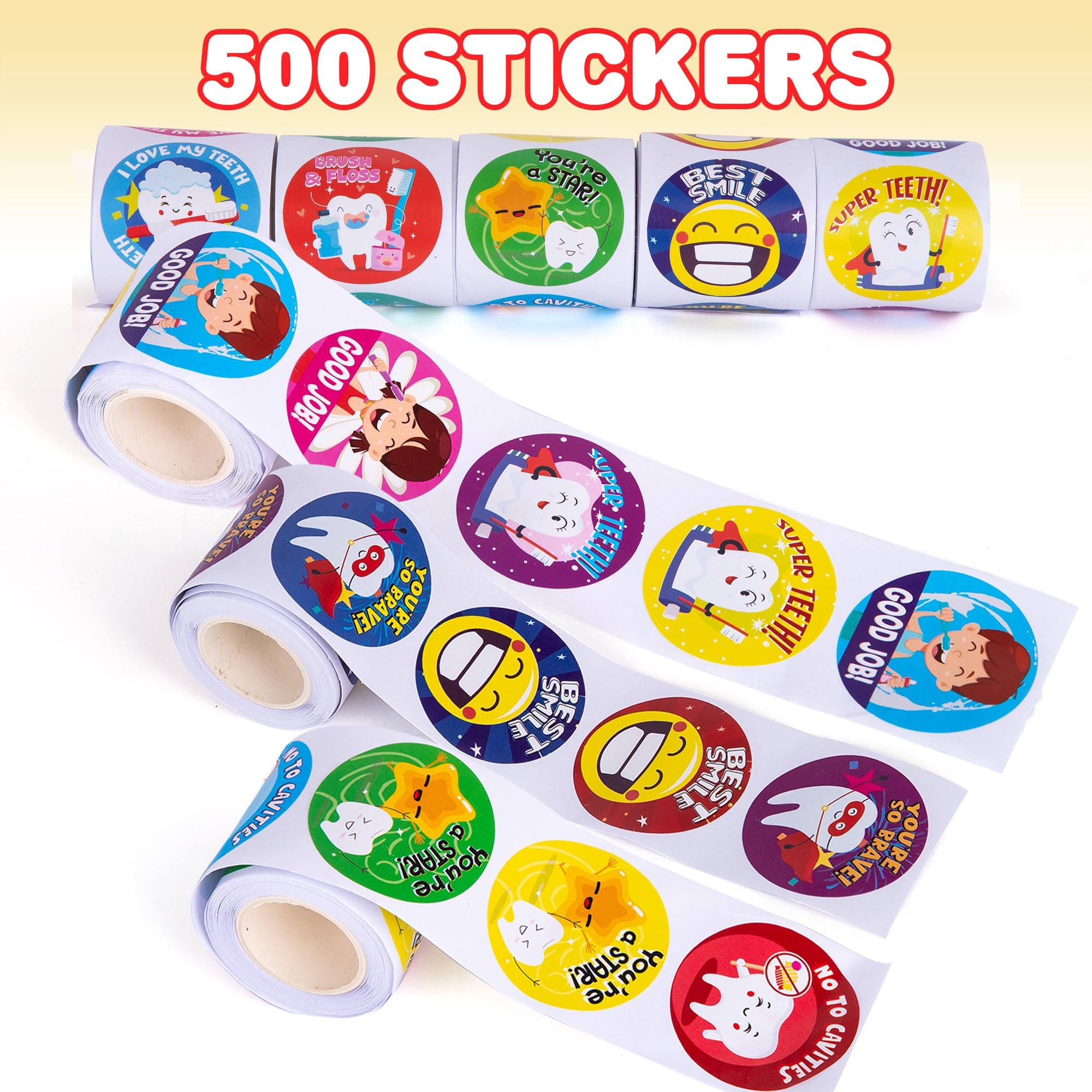 Foto 2 | Rollos De Pegatinas Dentales Artcreativity, Surtido De 500 Pegatinas - Venta Internacional.