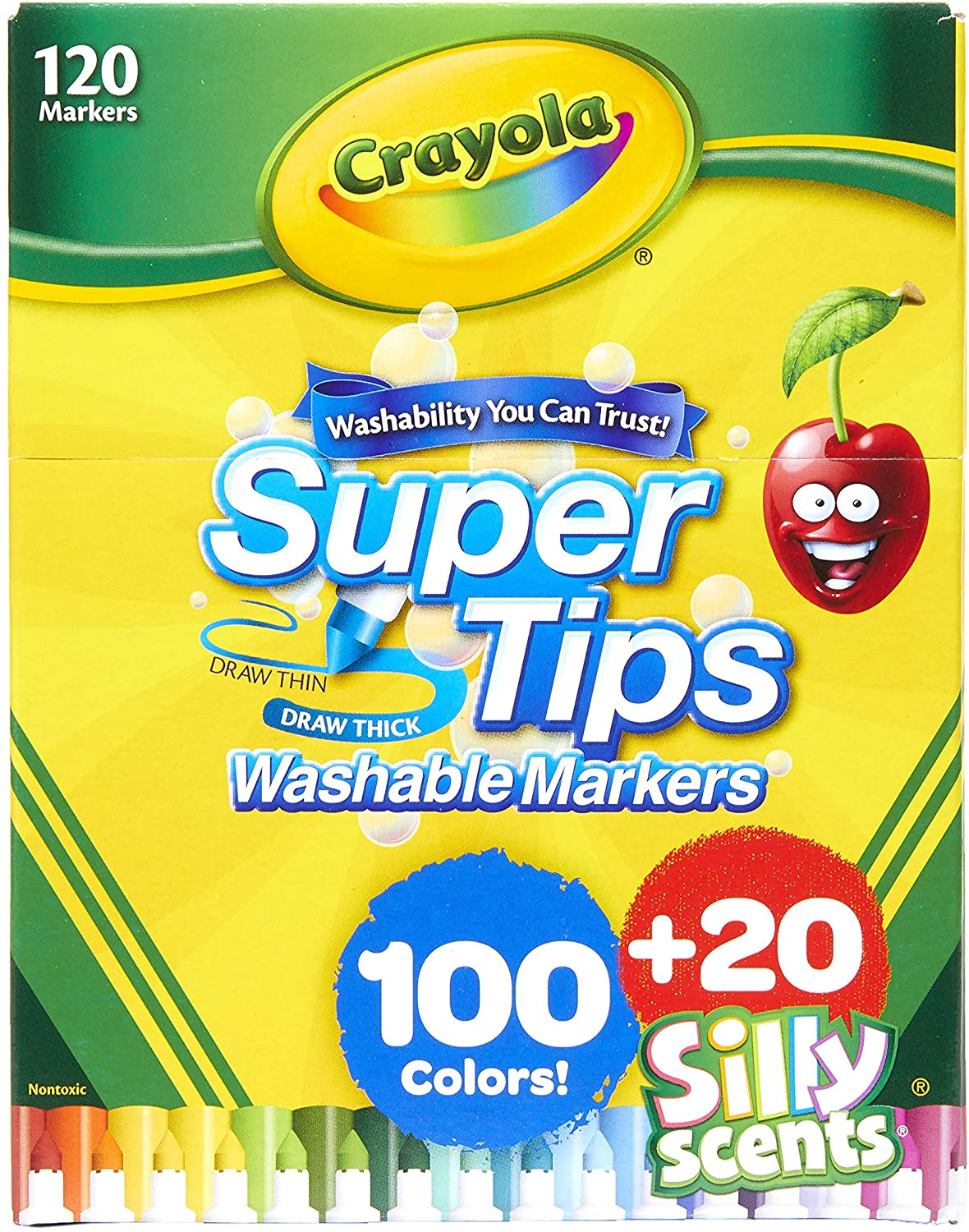 Venta Internacional-  Juego De Marcadores Lavables Super Tips De Crayola En Colores Surtidos, 120 Unidades.