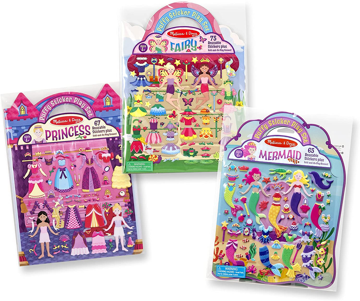 Foto 2 pulgar | Venta Internacional-  Melissa & Doug Puffy Sticker Bundle - Princess, Mermaid And Fairy By Melissa & Doug