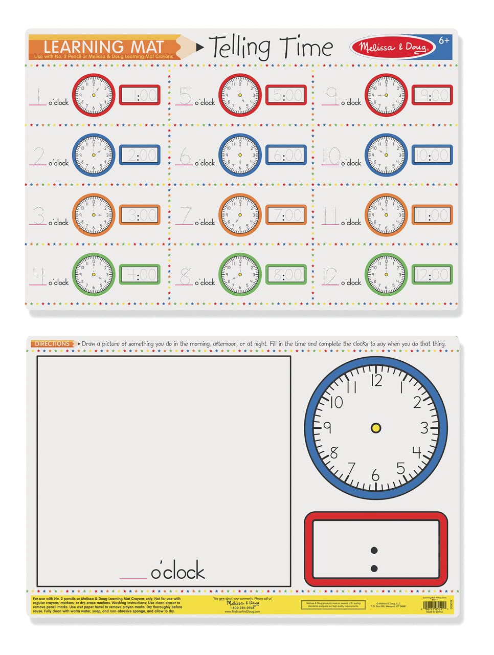 Foto 2 pulgar | Tapete educativo Melissa & Doug para aprender a leer la hora - Venta Internacional