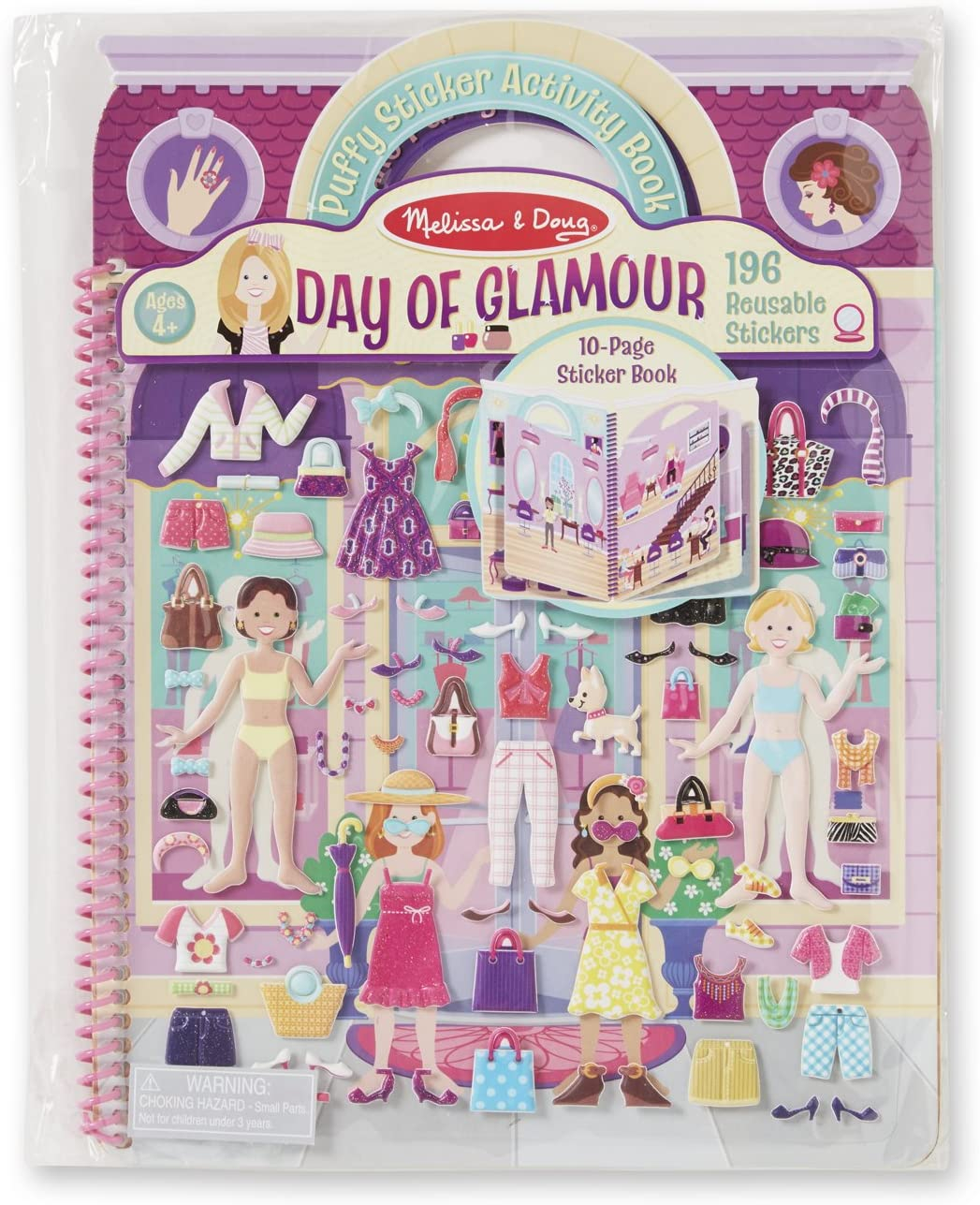 Venta Internacional-  Melissa & Doug Puffy Sticker Activity Book: Day Of Glamour - 196 Reusable Stickers