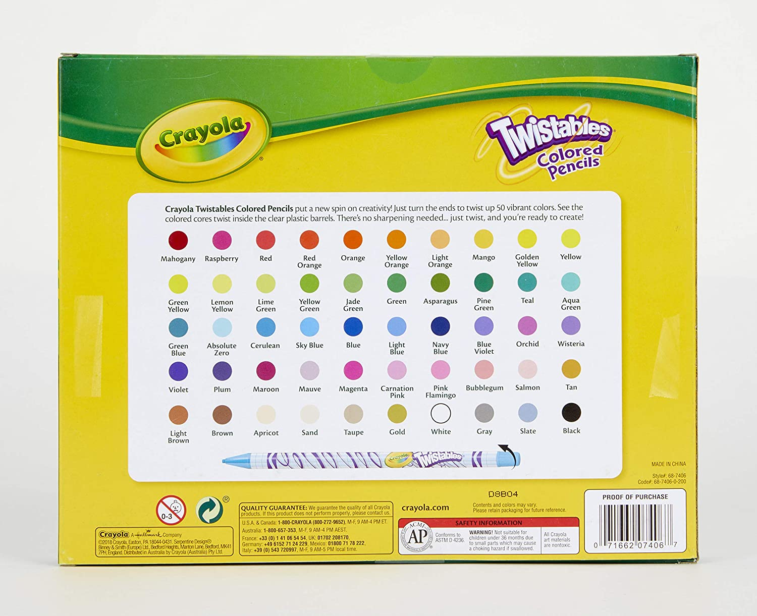 Foto 4 pulgar | Venta Internacional-  Juego De Lápices De Colores Crayola Twistables, Rellenadores De Cestas De Pascua, 50 Count