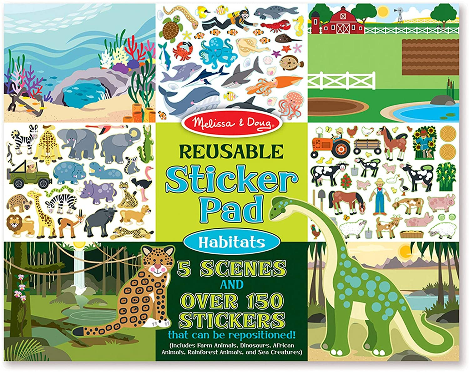 Foto 2 pulgar | Venta Internacional-  Melissa & Doug Reusable Sticker Pad: Habitats - 150+ Reusable Stickers 7 Ounces